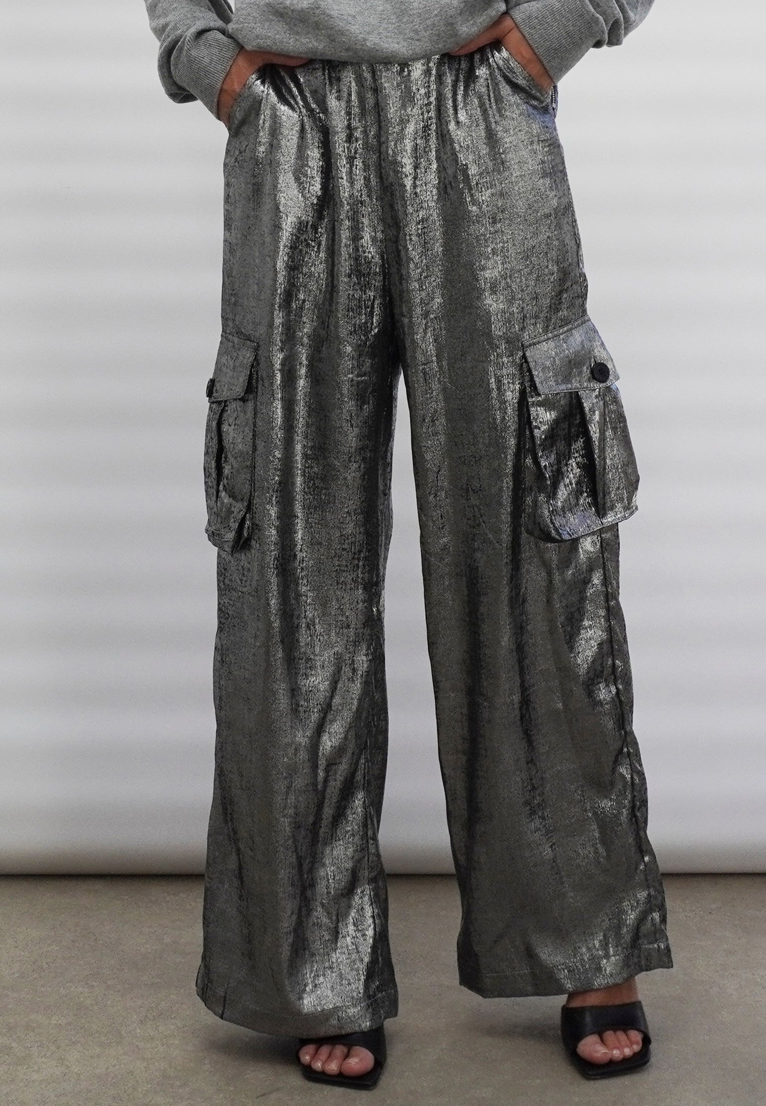 Silver cargo clearance pants