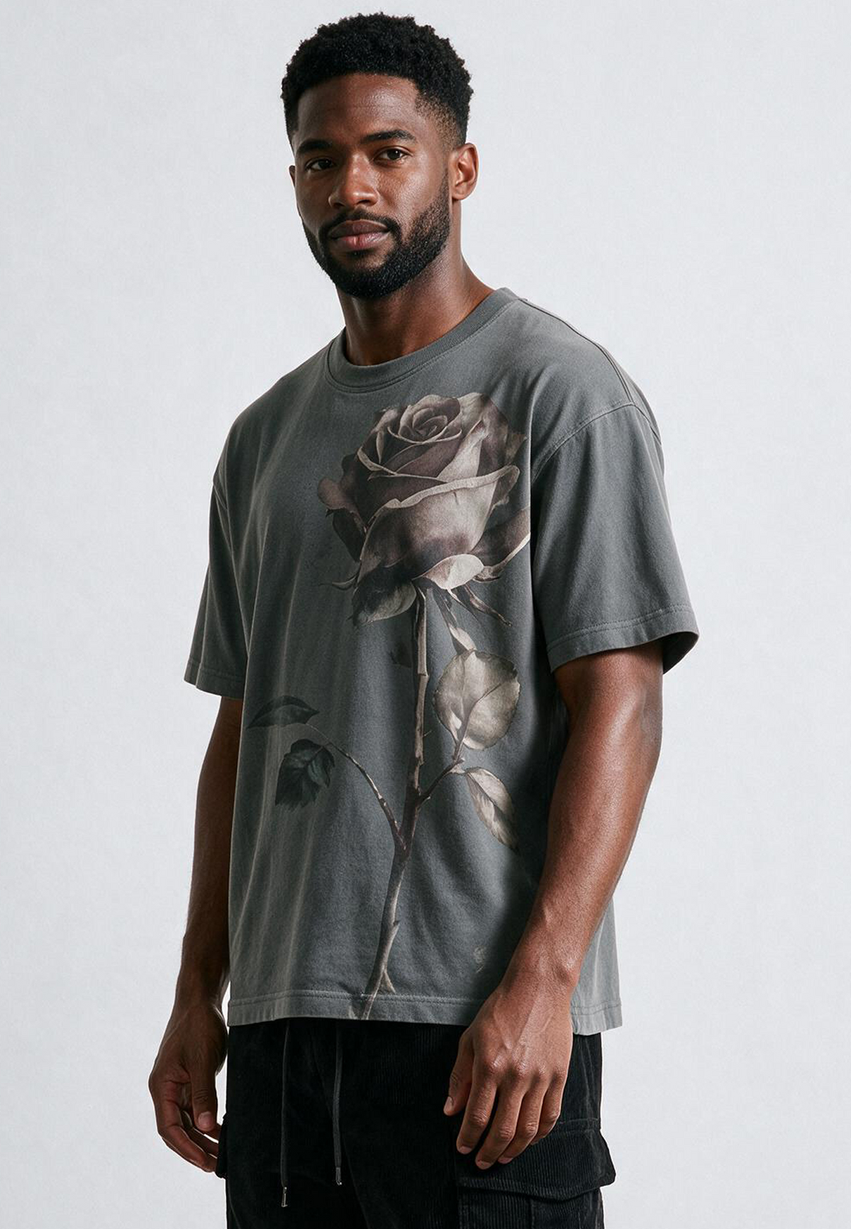 SINGLE ROSE T-SHIRT TAN