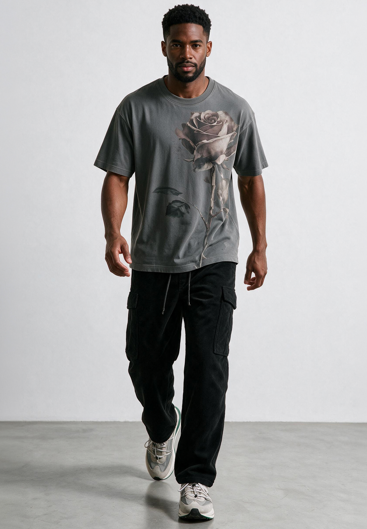 SINGLE ROSE T-SHIRT TAN