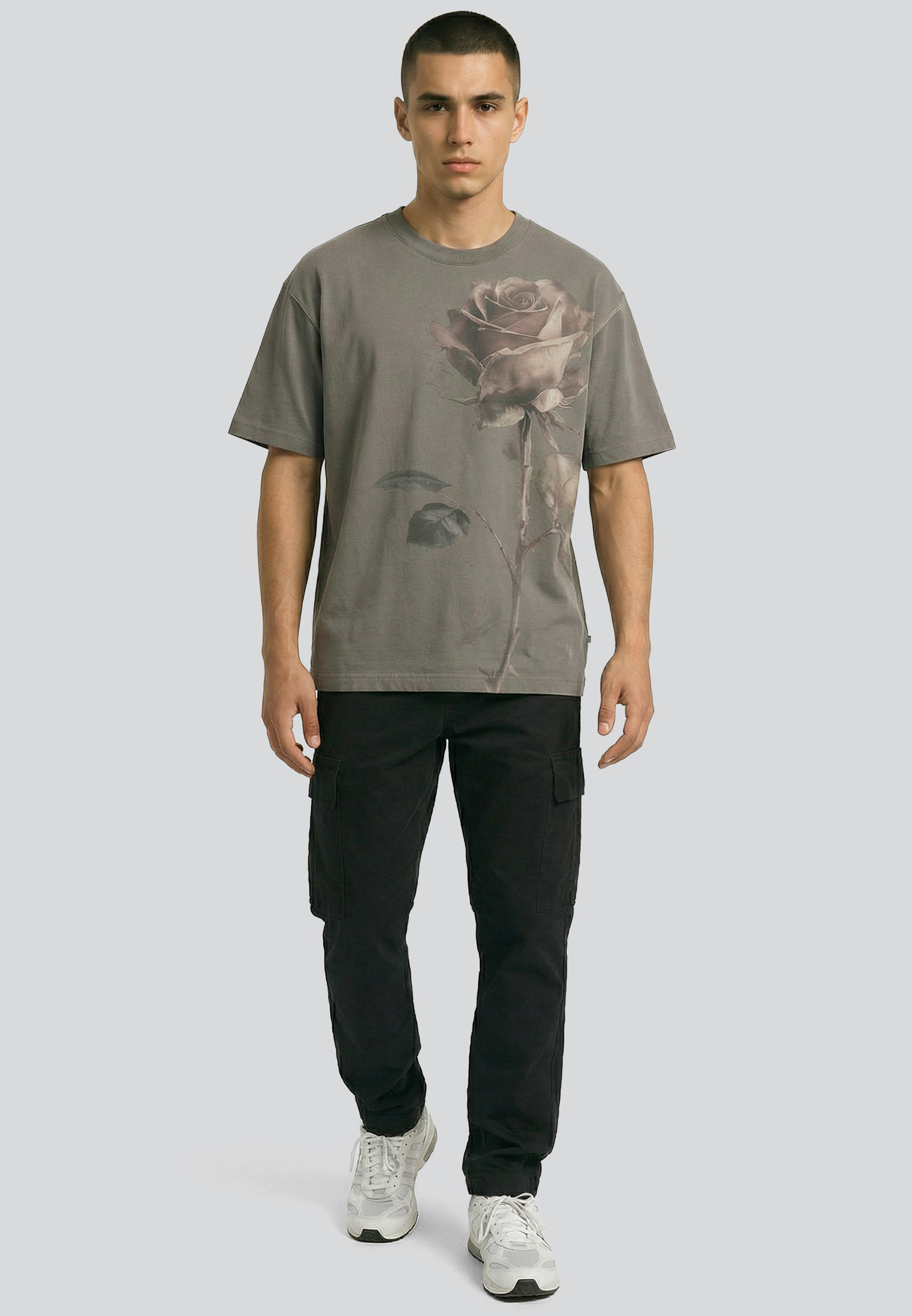 SINGLE ROSE T-SHIRT TAN