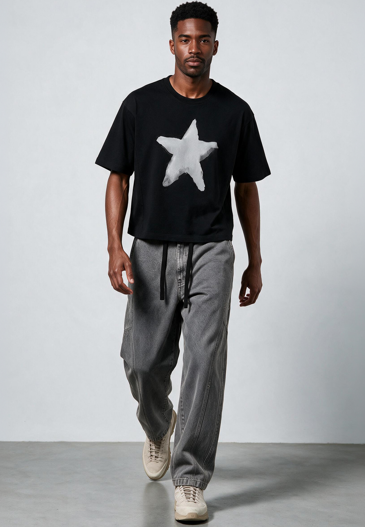 STAR BOXY T-SHIRT BLACK