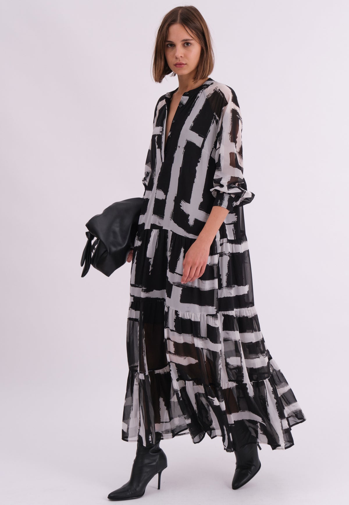 SUNSET MAXI DRESS SELVAGE BLACK