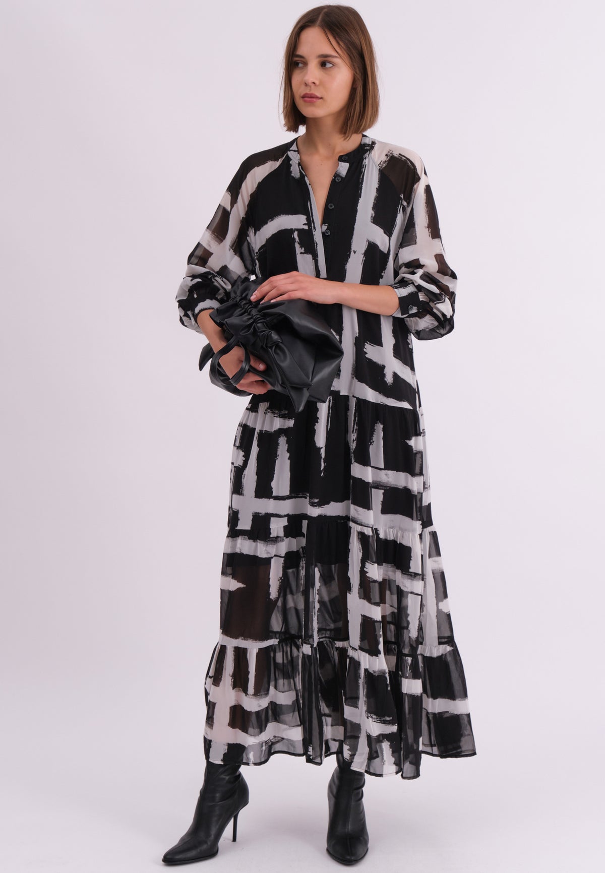 SUNSET MAXI DRESS SELVAGE BLACK