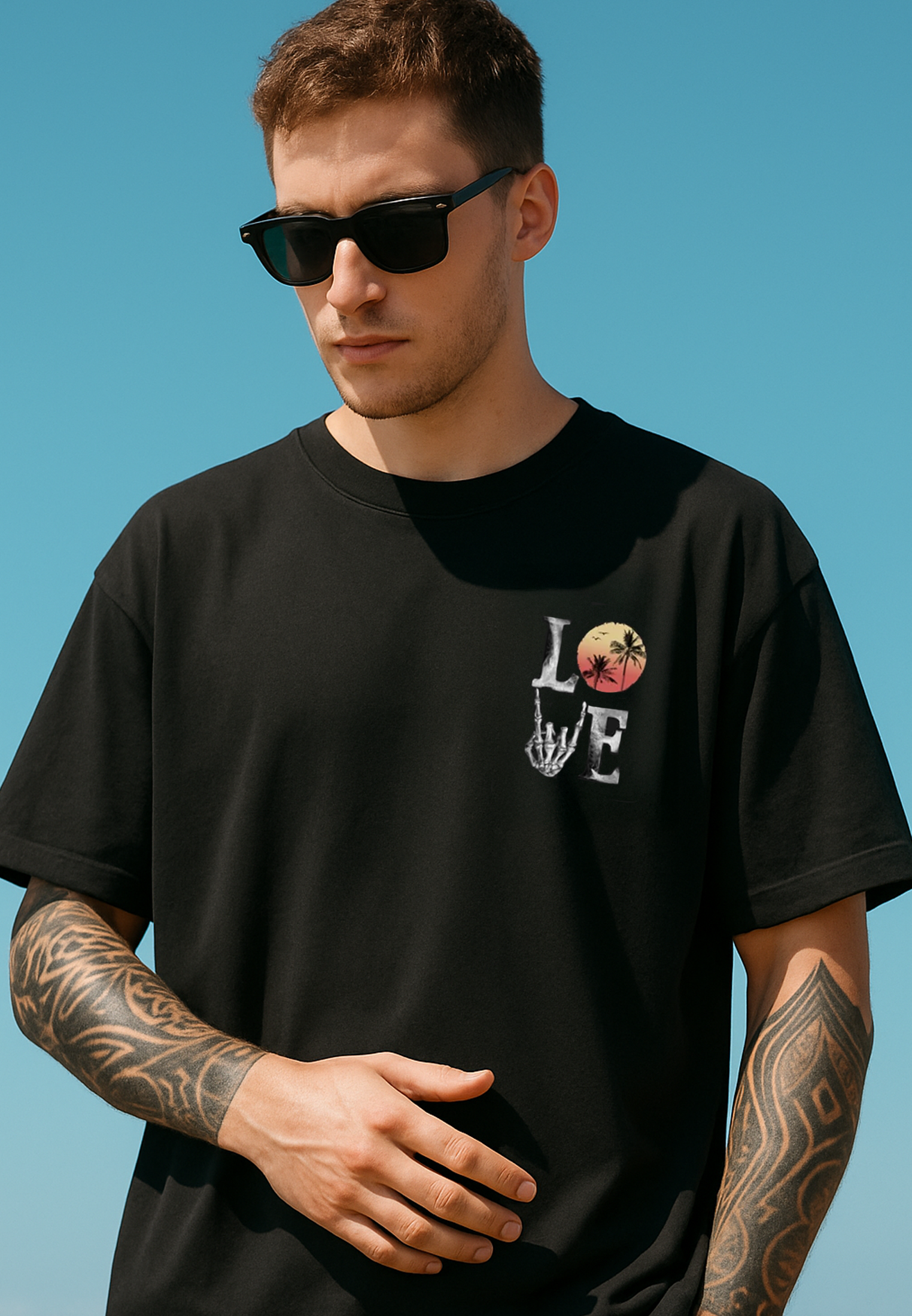 SUMMER LOVE OVERSIZED T-SHIRT BLACK