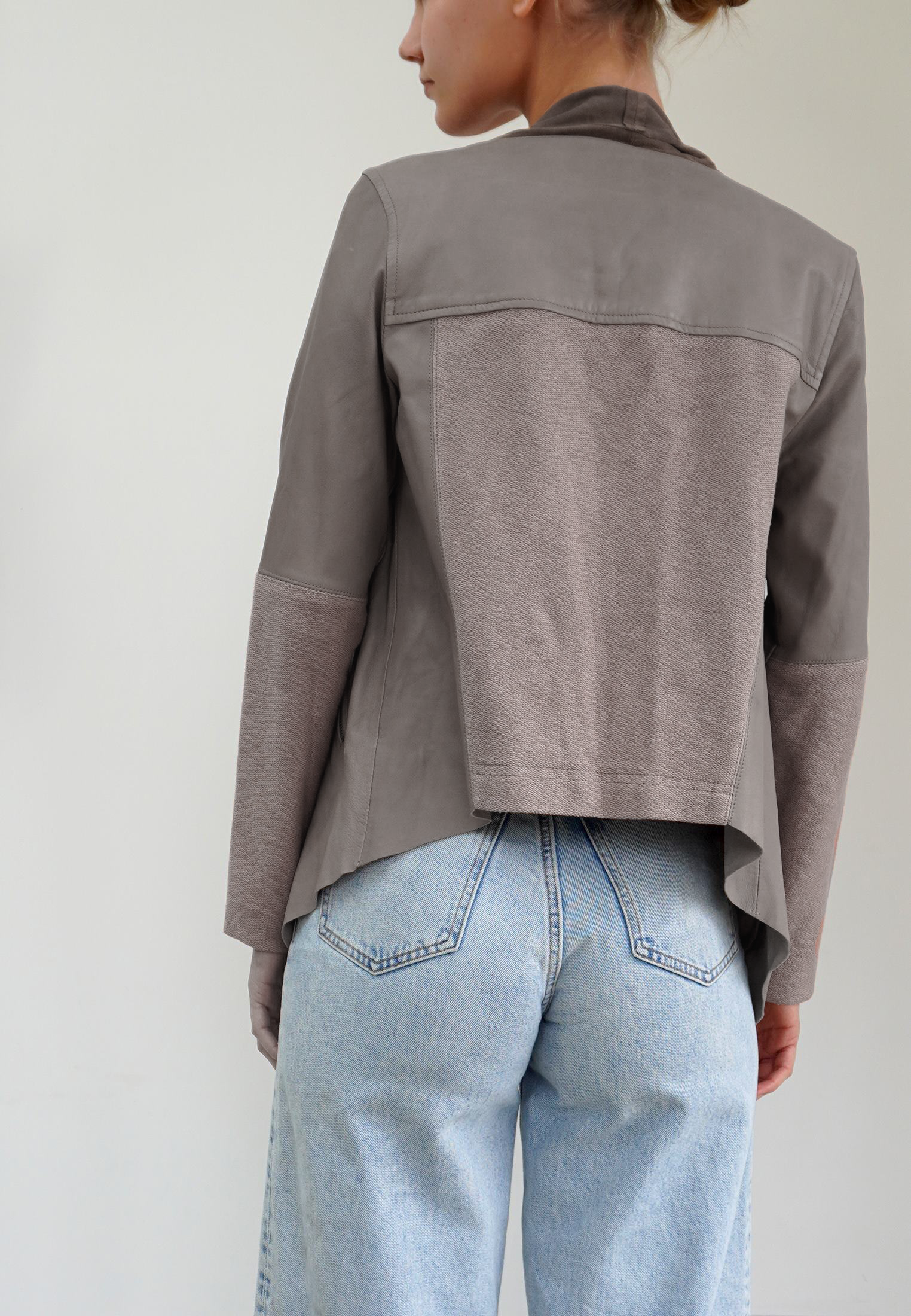 PUBLICISED LEATHER JACKET TAUPE
