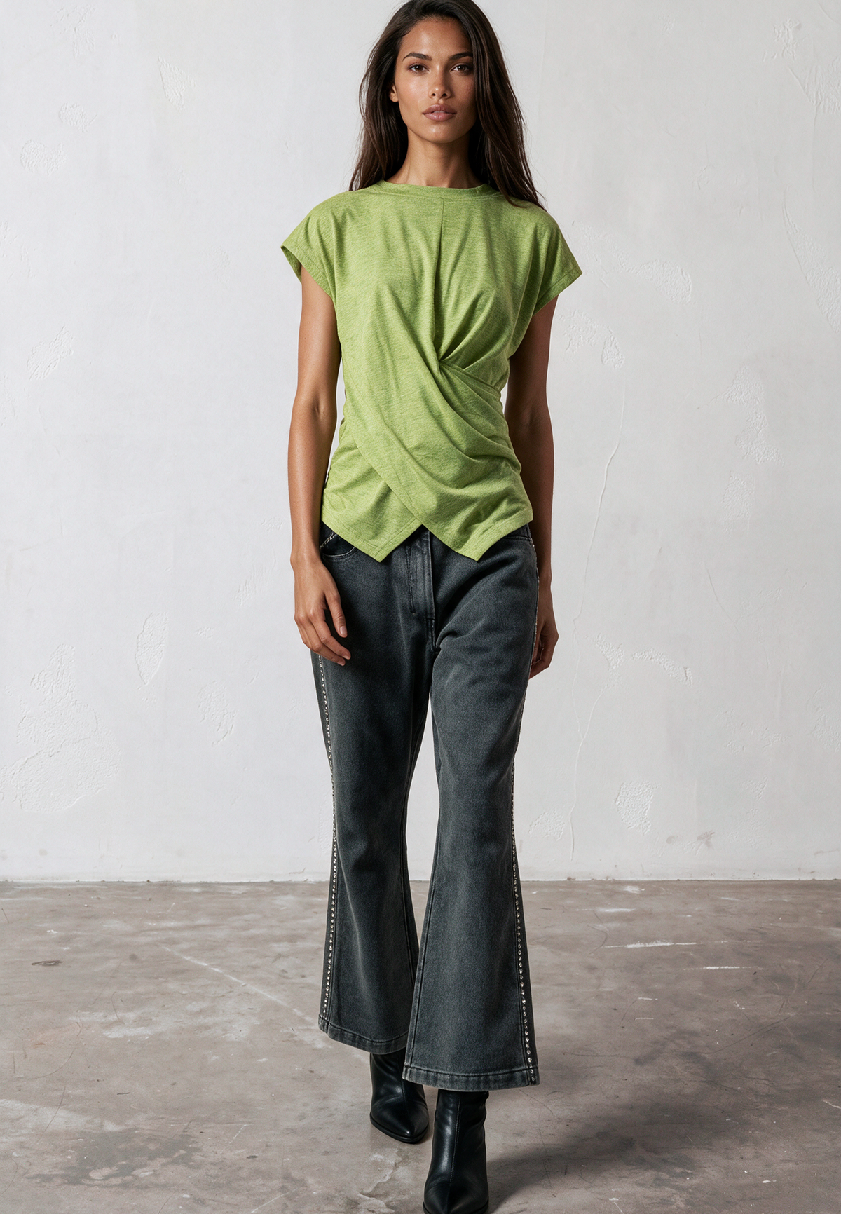 TIME T-SHIRT LIME GREEN