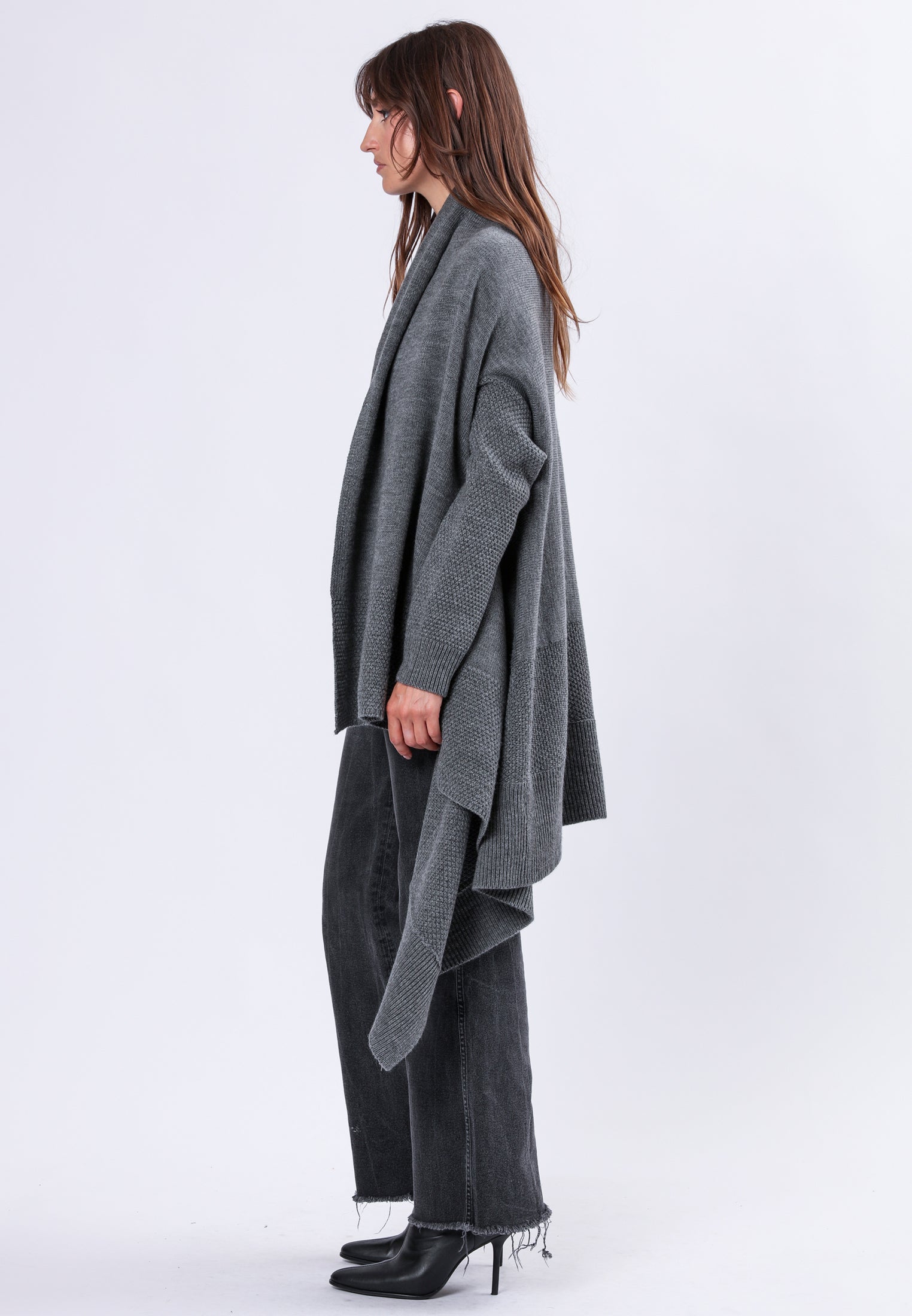 UNITE WATERFALL CARDIGAN CHARCOAL