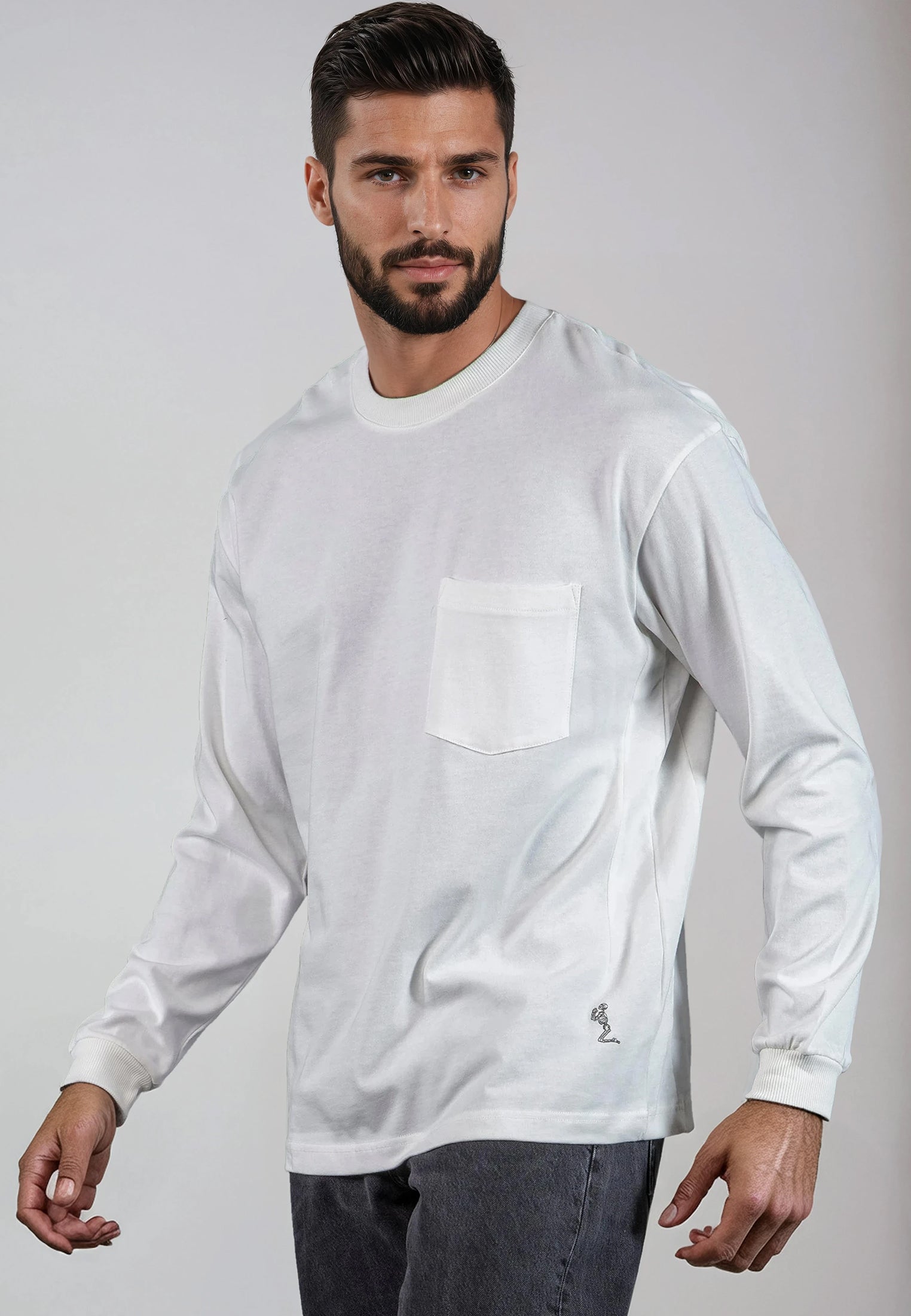 HEAVYWEIGHT LS POCKET T-SHIRT OFF WHITE