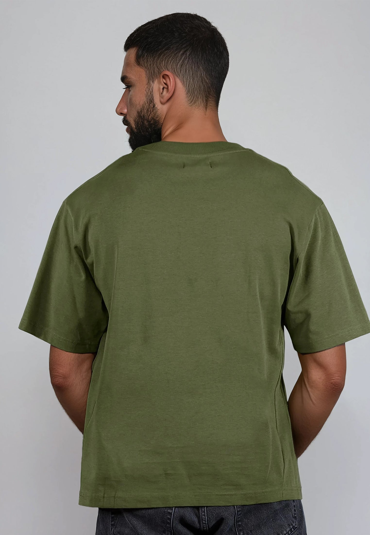 OVERSIZED HEAVY BLOCK T-SHIRT ARMY GREEN