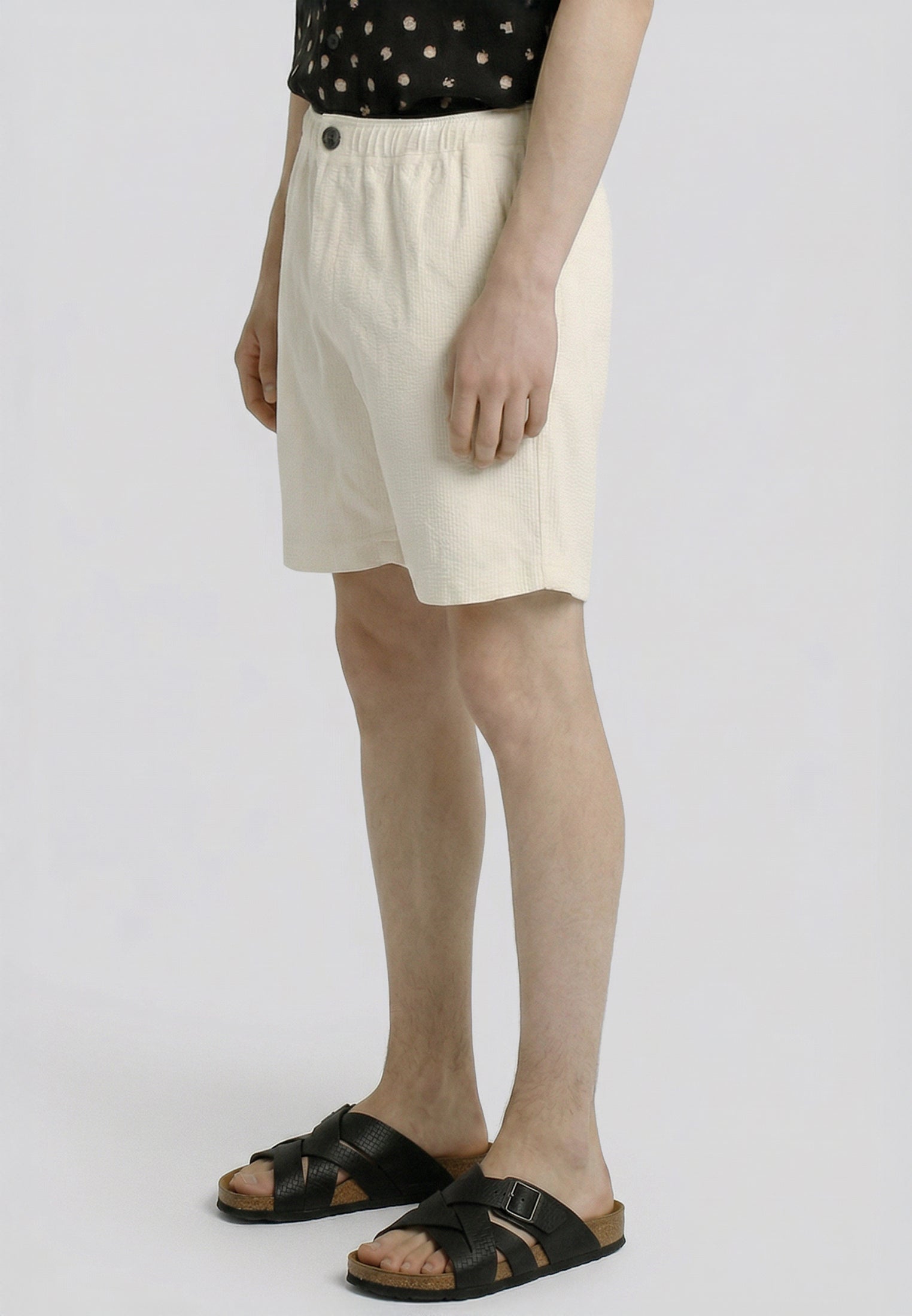 CRINKLE CHINO SHORTS STONE