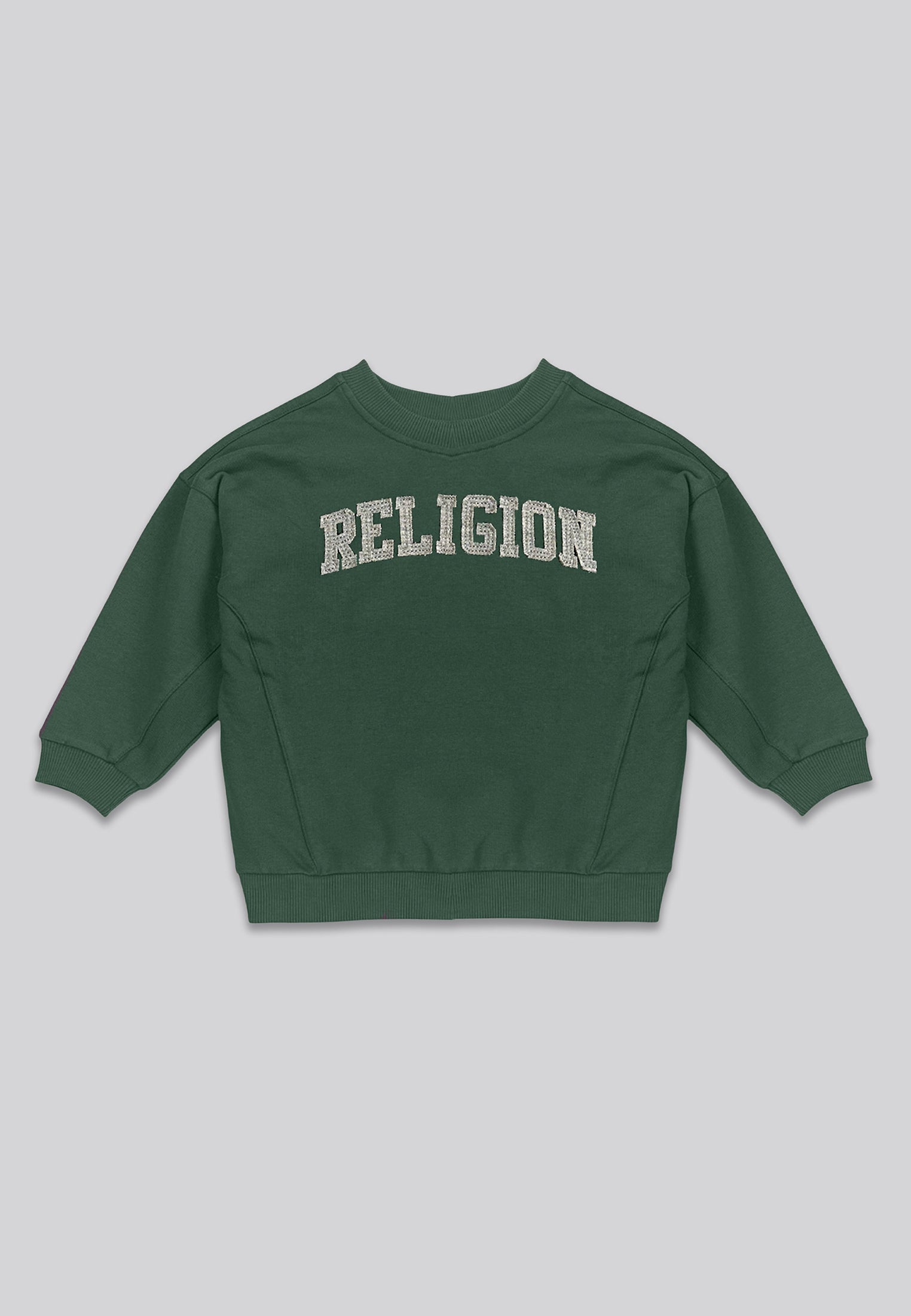 RELIGION GIRLS APPLIQUÉ OVERSIZED SWEATSHIRT GREEN