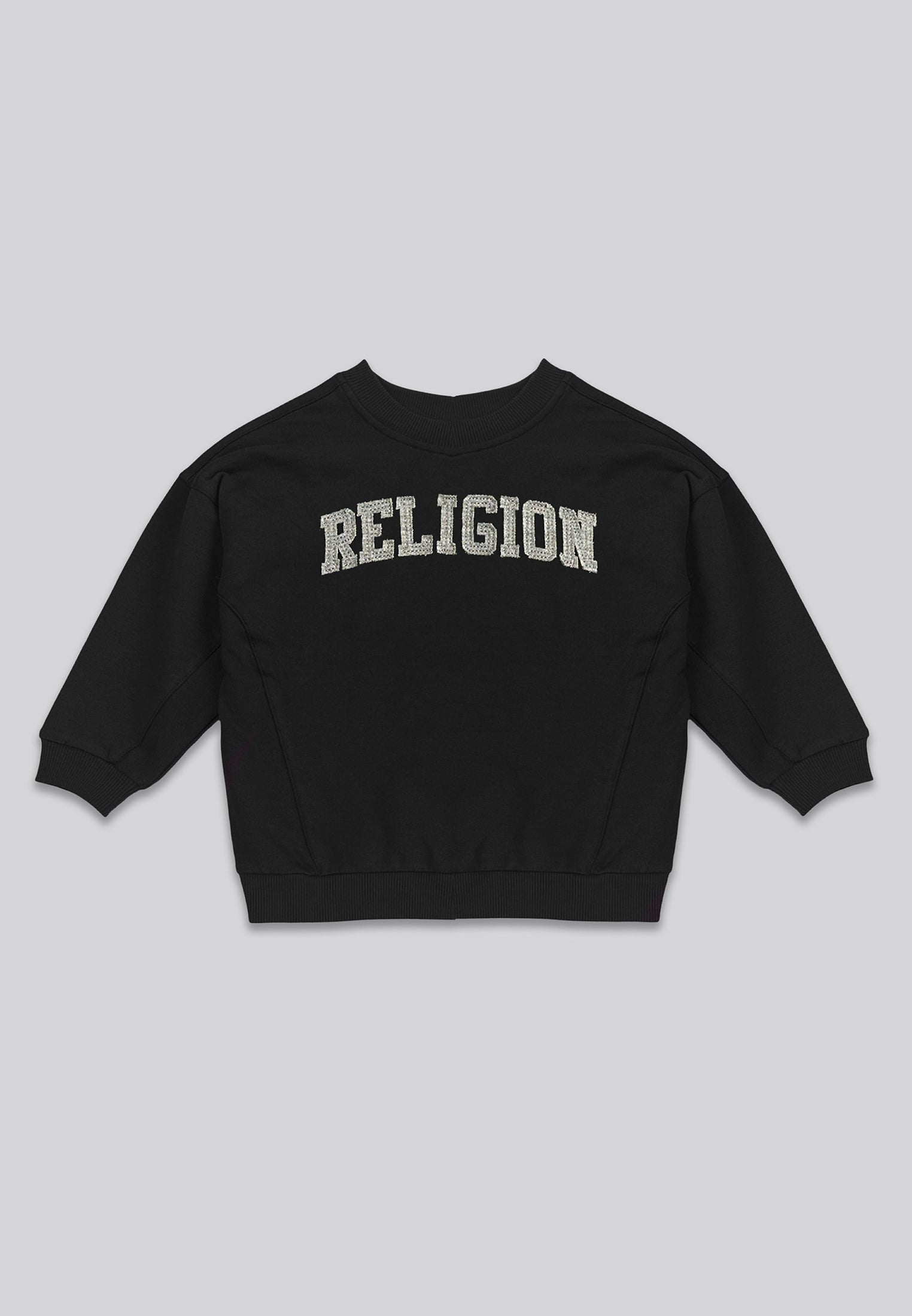 RELIGION GIRLS APPLIQUÉ OVERSIZED SWEATSHIRT BLACK