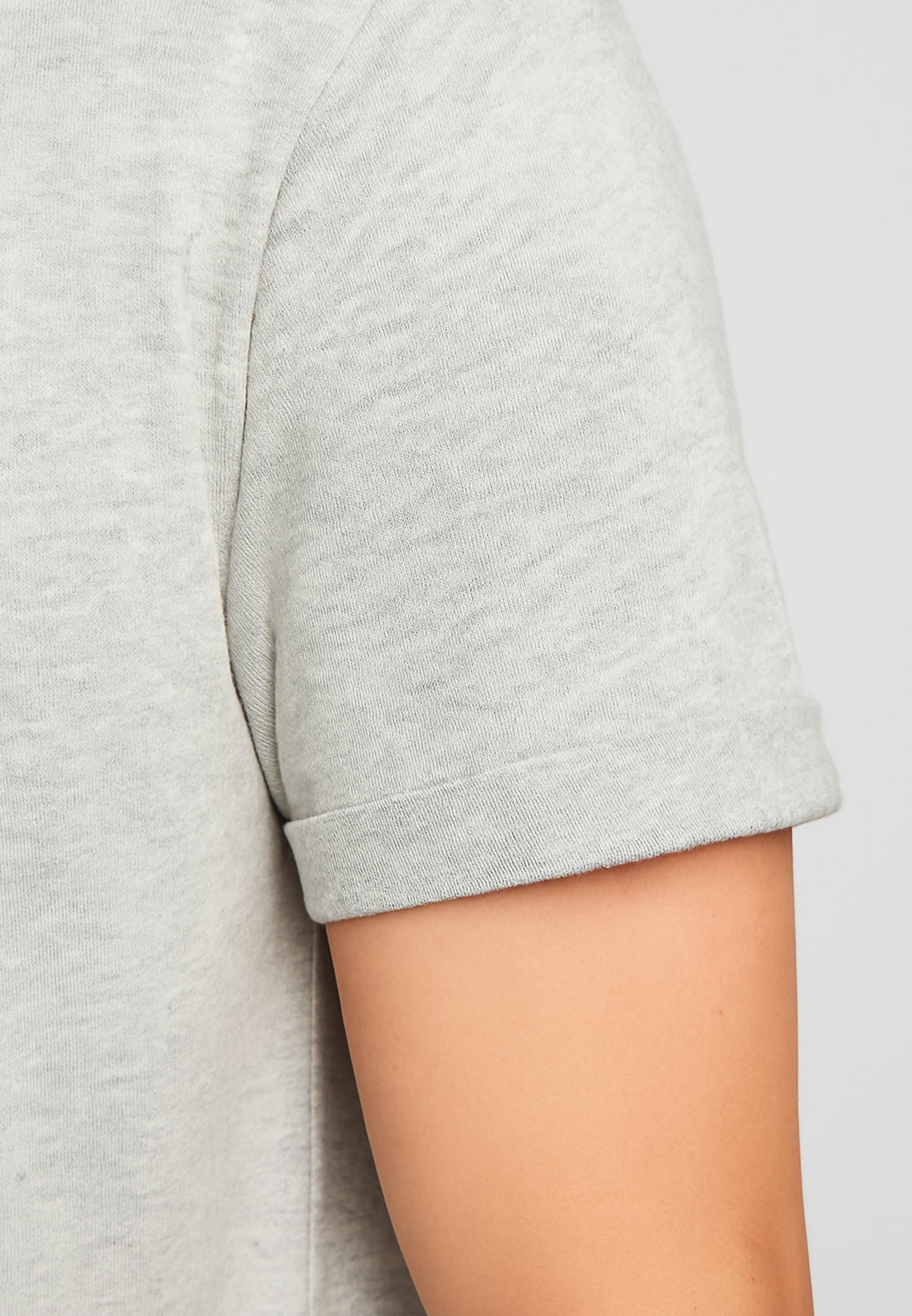 ESSENTIAL ROLLED CUFF T-SHIRT GREY MARL