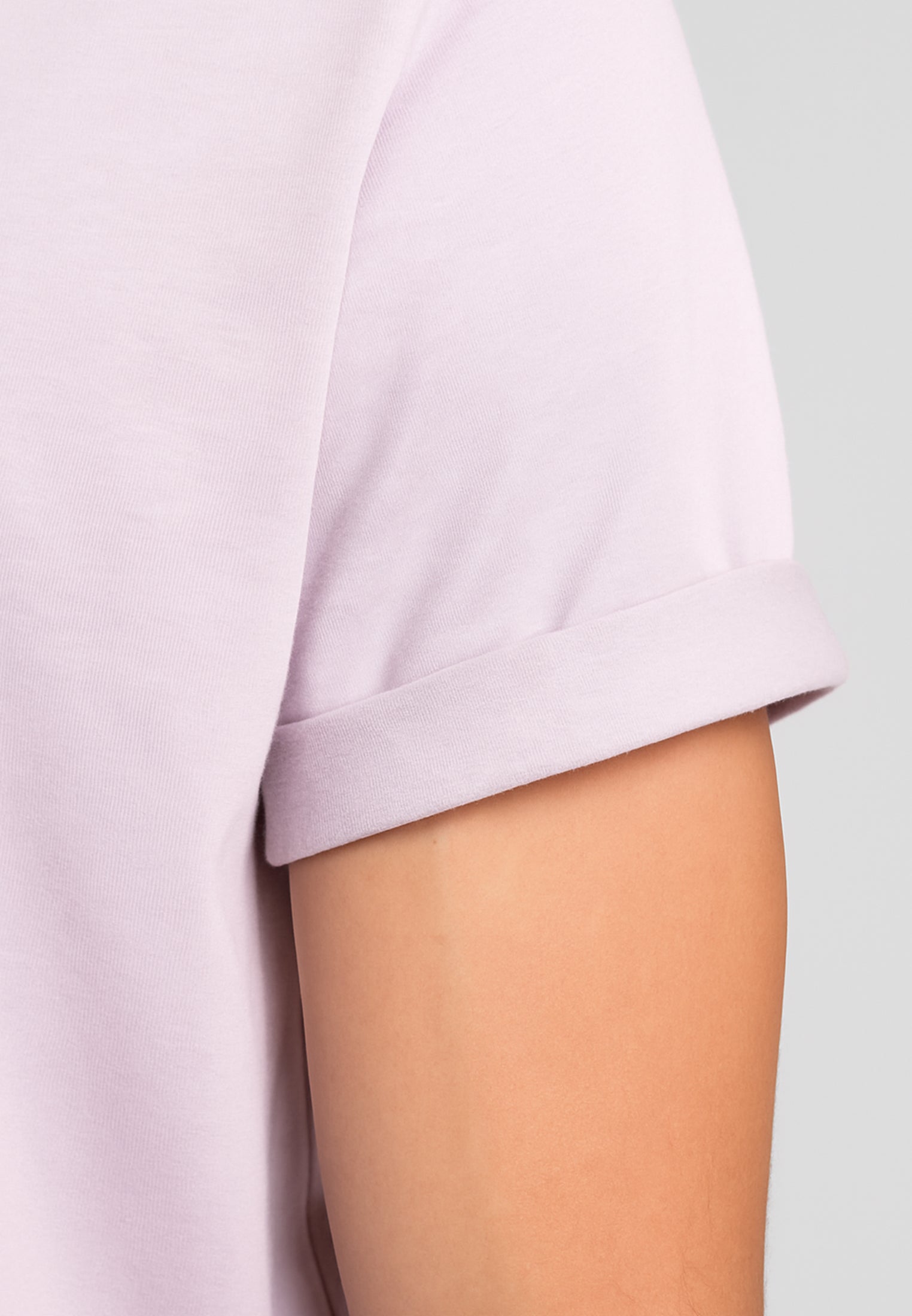 ESSENTIAL ROLLED CUFF T-SHIRT PALE PINK