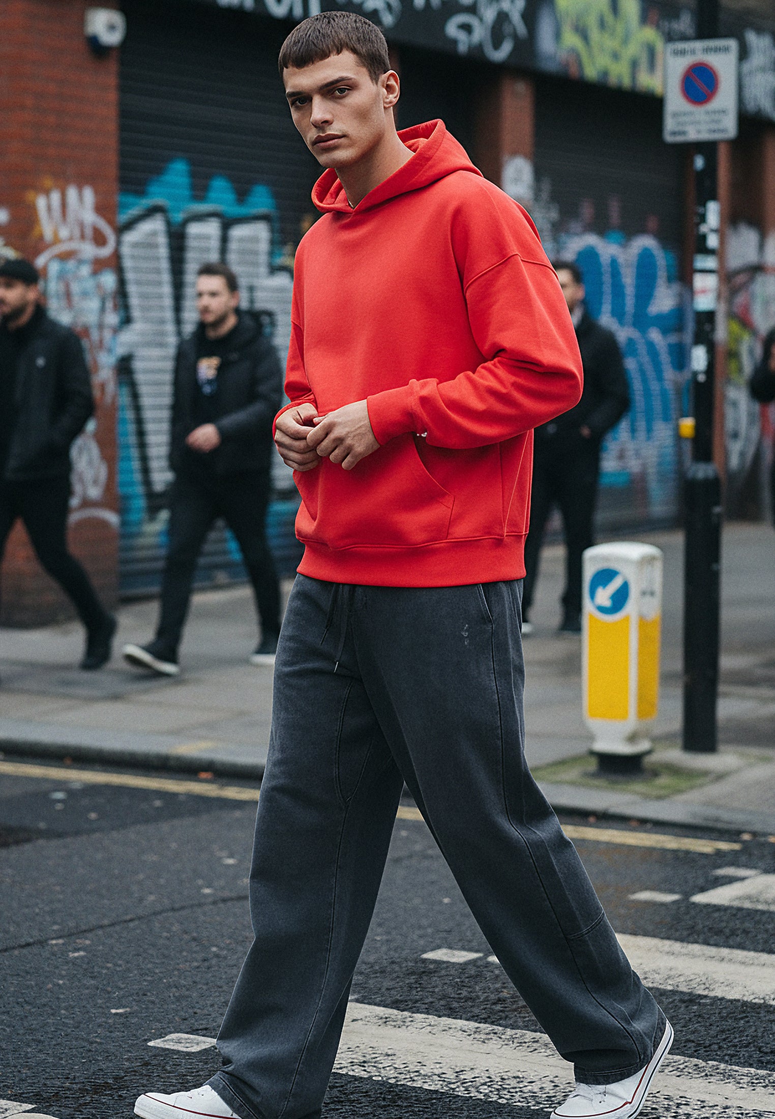 RELIGION UK RELAXED HOODIE BRIGHT RED