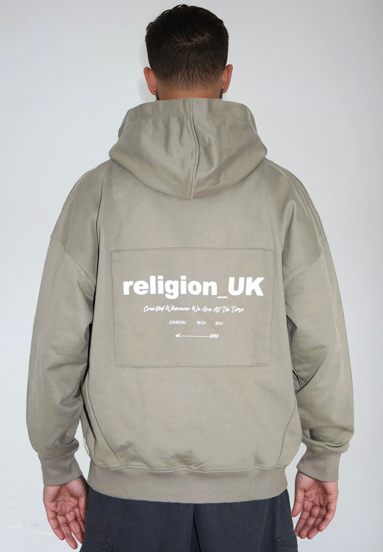 RELIGION UK ZIP UP HOODIE KHAKI