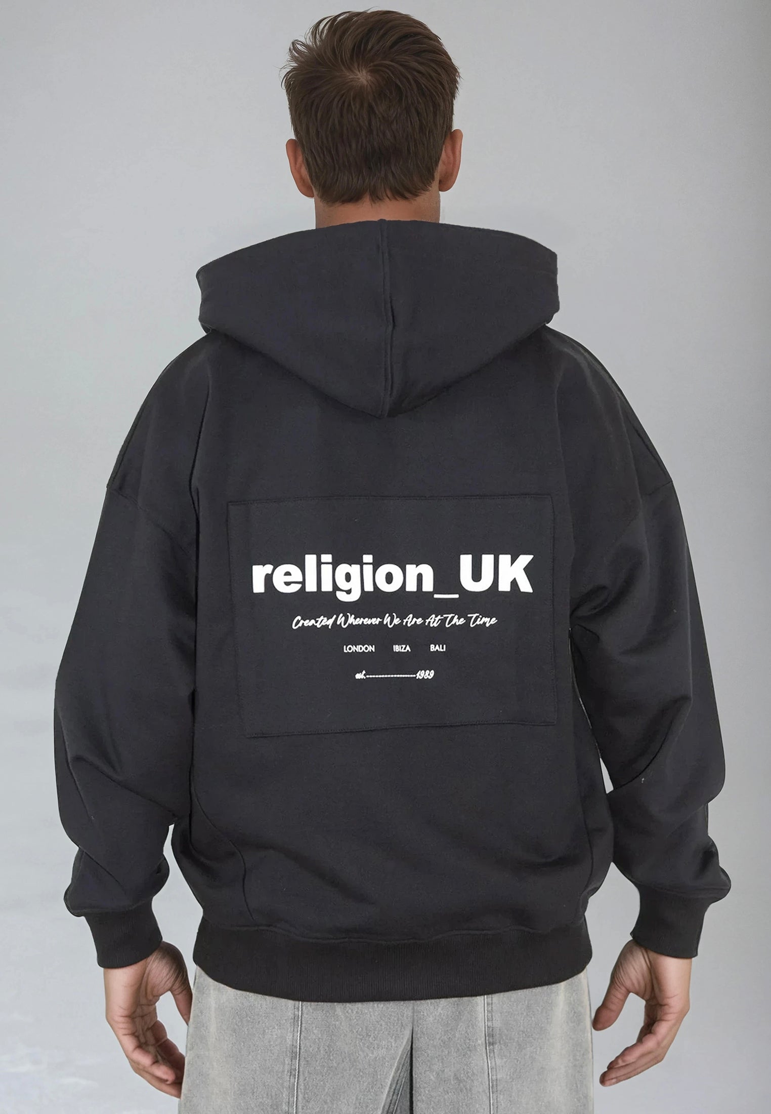 RELIGION UK ZIP UP HOODIE BLACK