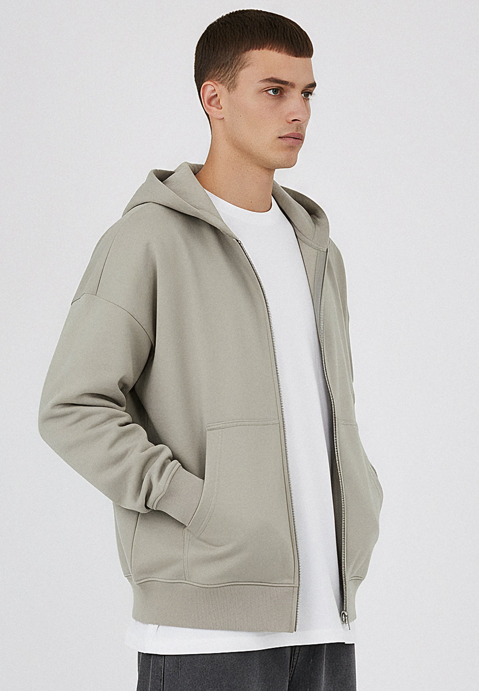 RELIGION UK ZIP UP HOODIE KHAKI