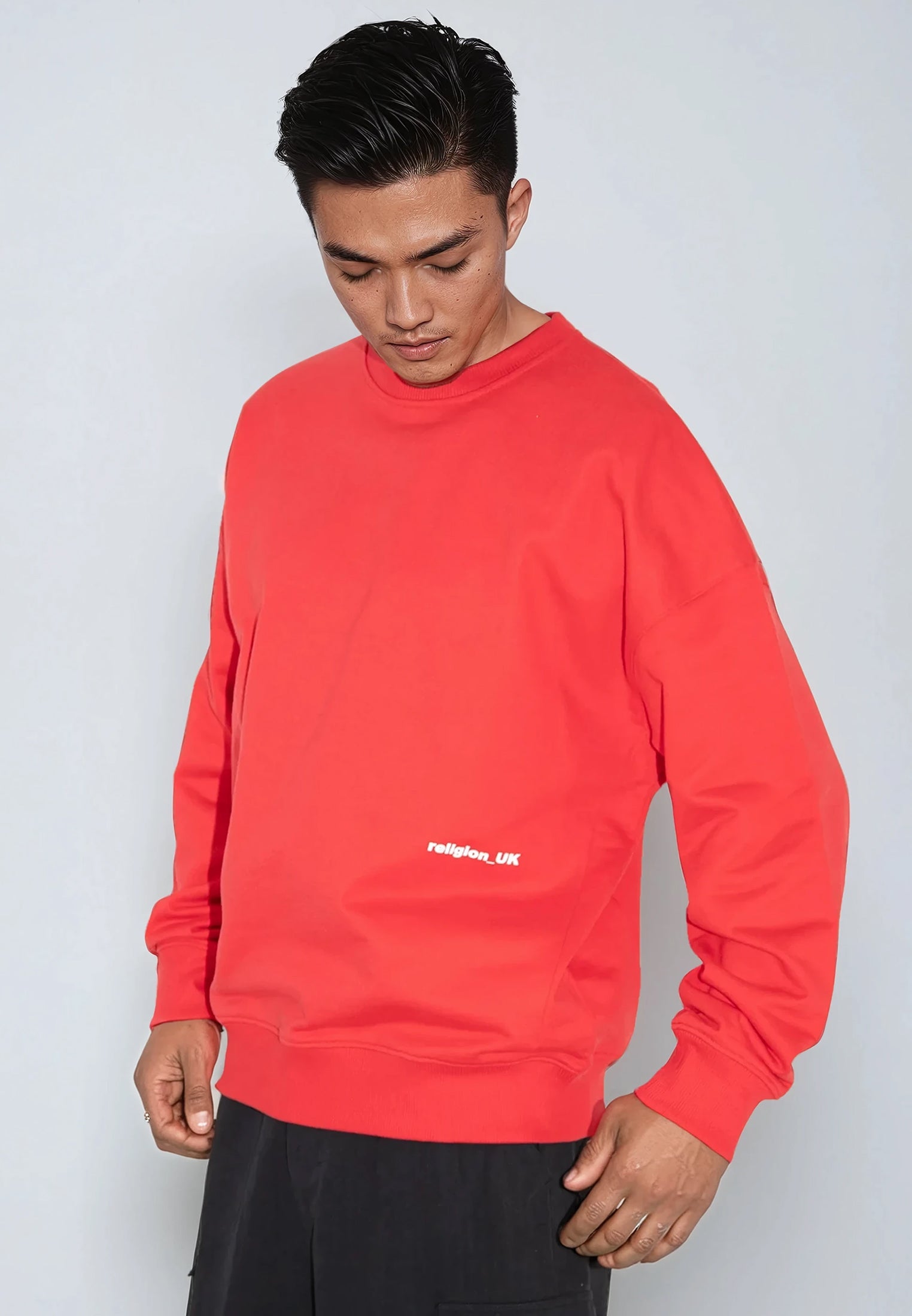 RELIGION UK SWEAT BRIGHT RED