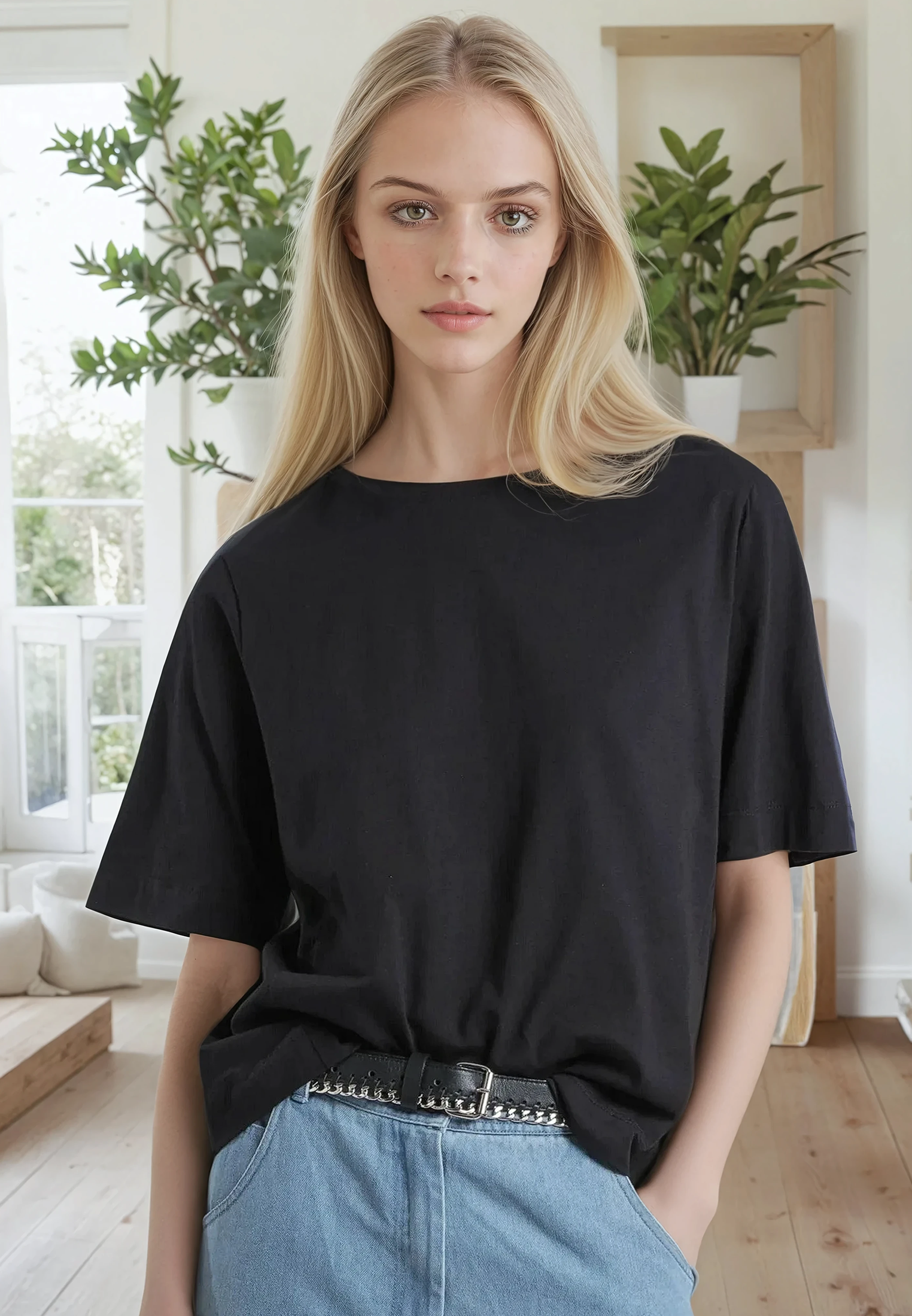 RELAXED BASIC T-SHIRT BLACK