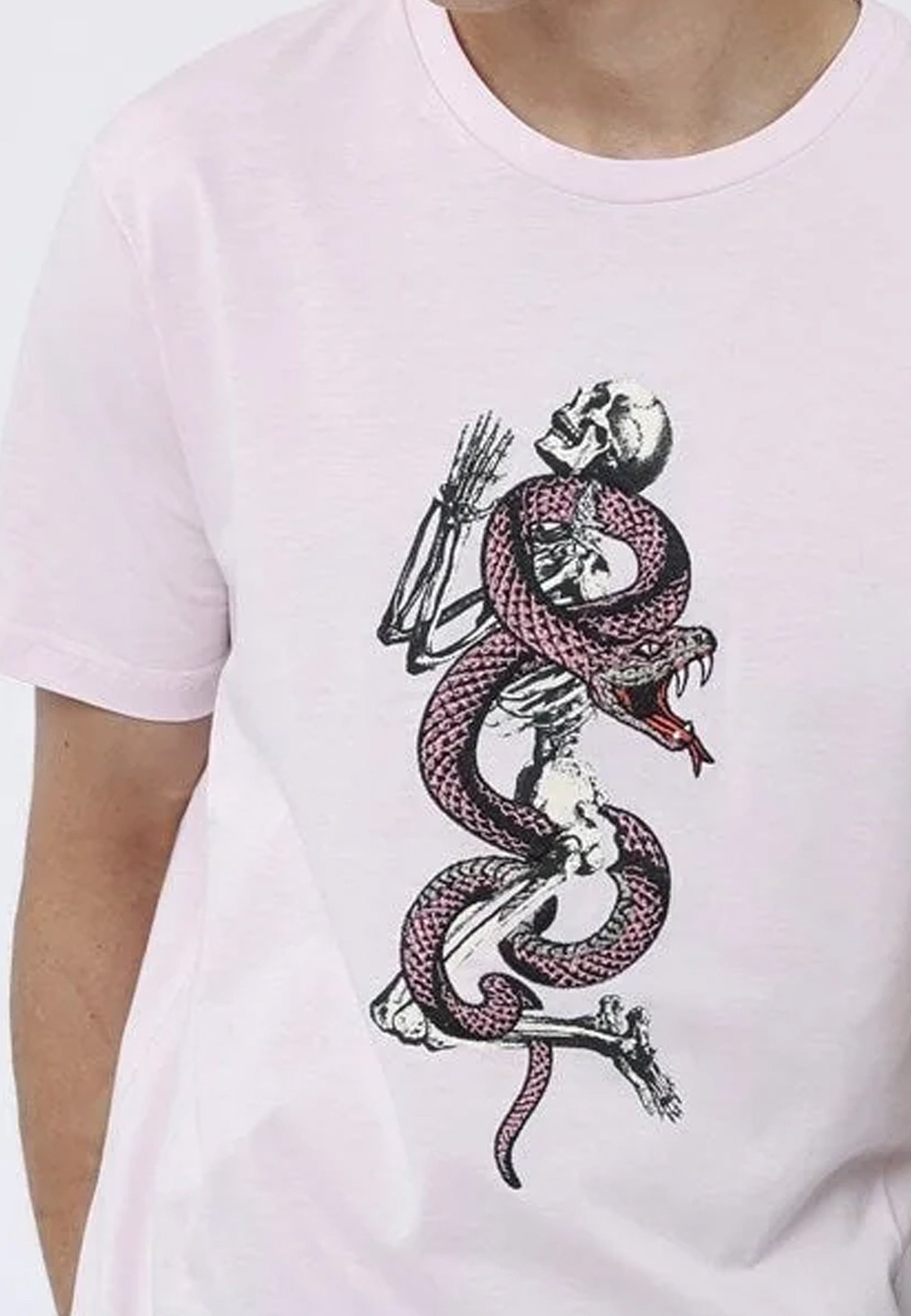 SNAKE SKELETON T-SHIRT SOFT PINK