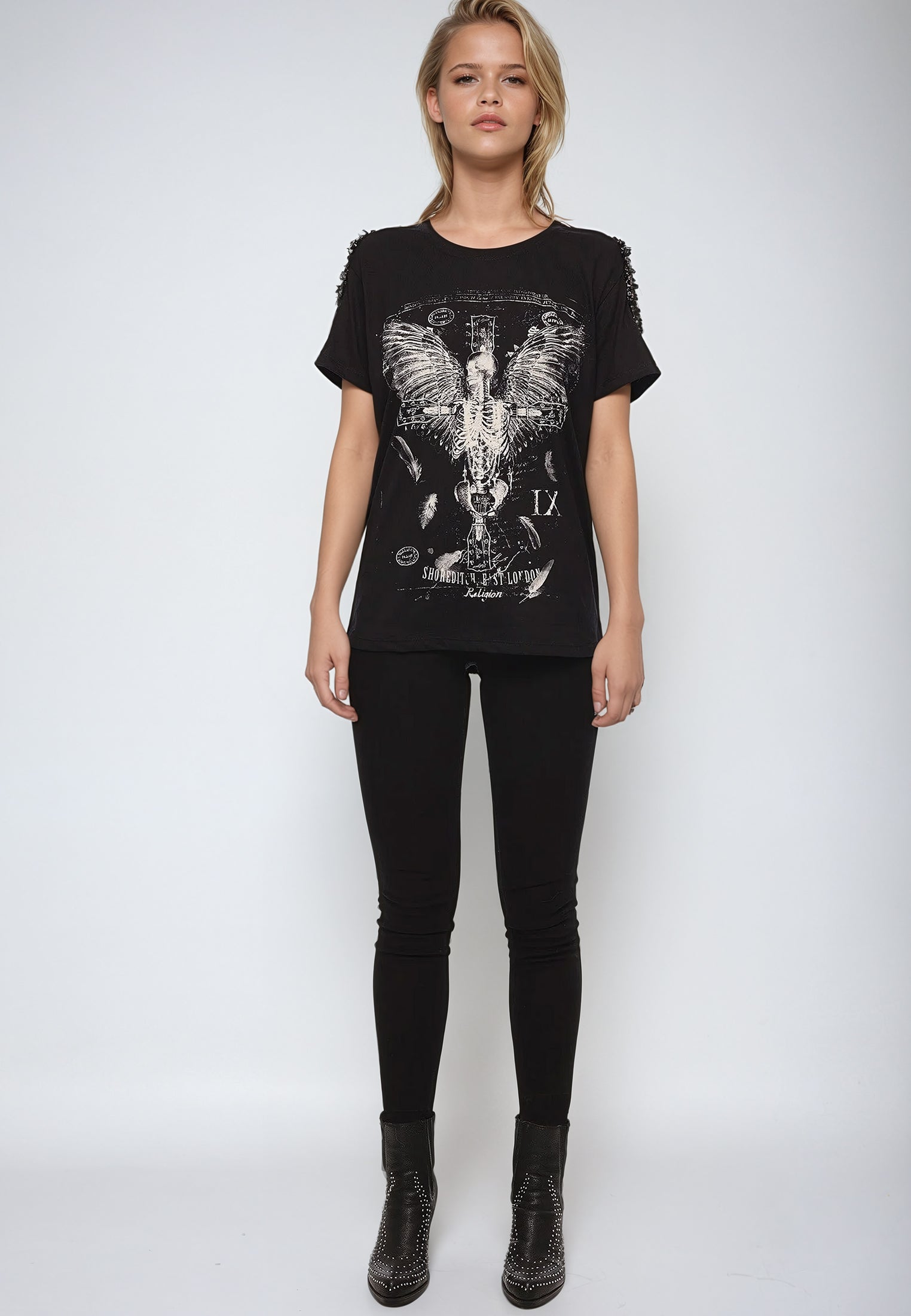WING CROSS T-SHIRT BLACK