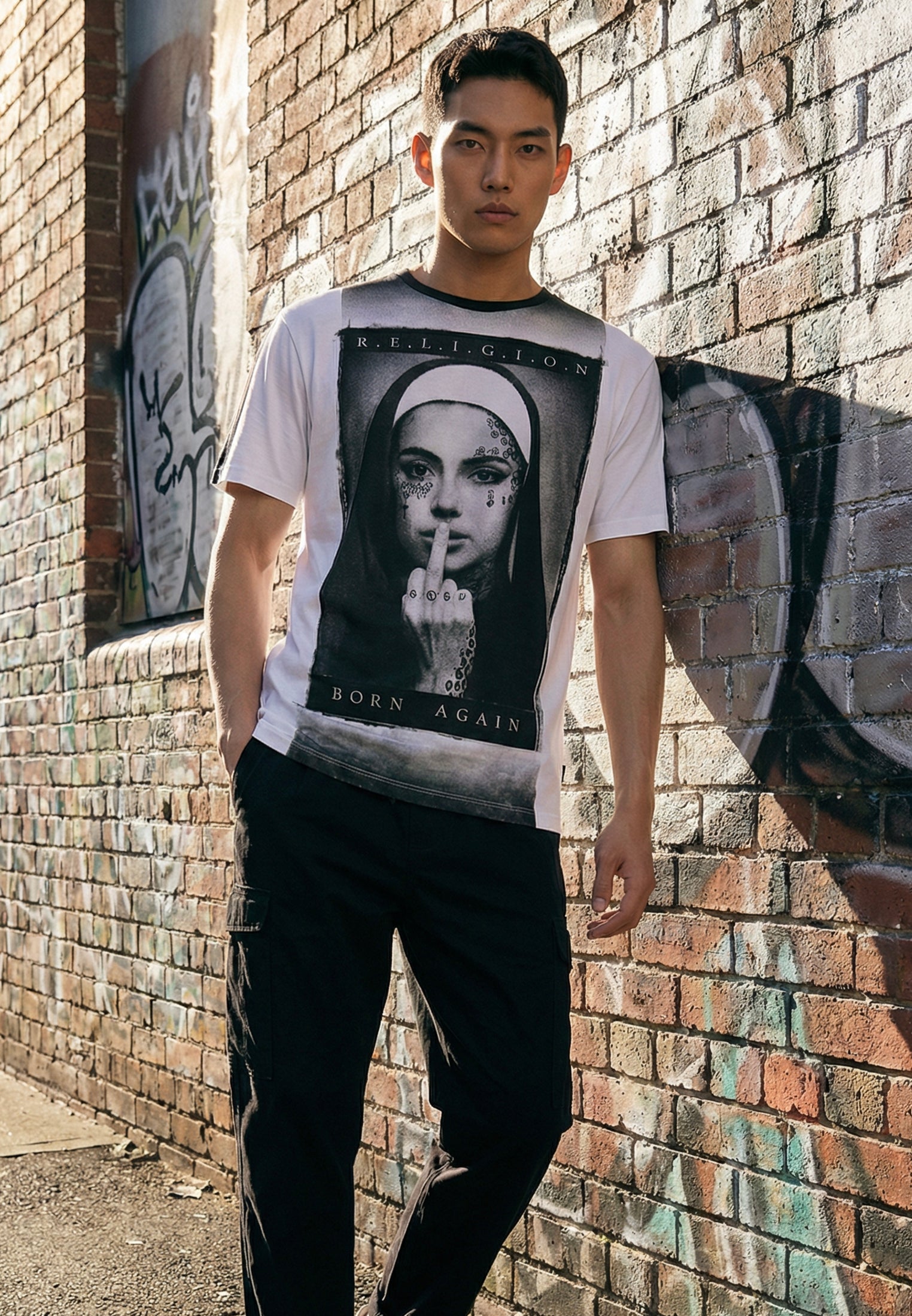 BORN AGAIN T-SHIRT DENIM