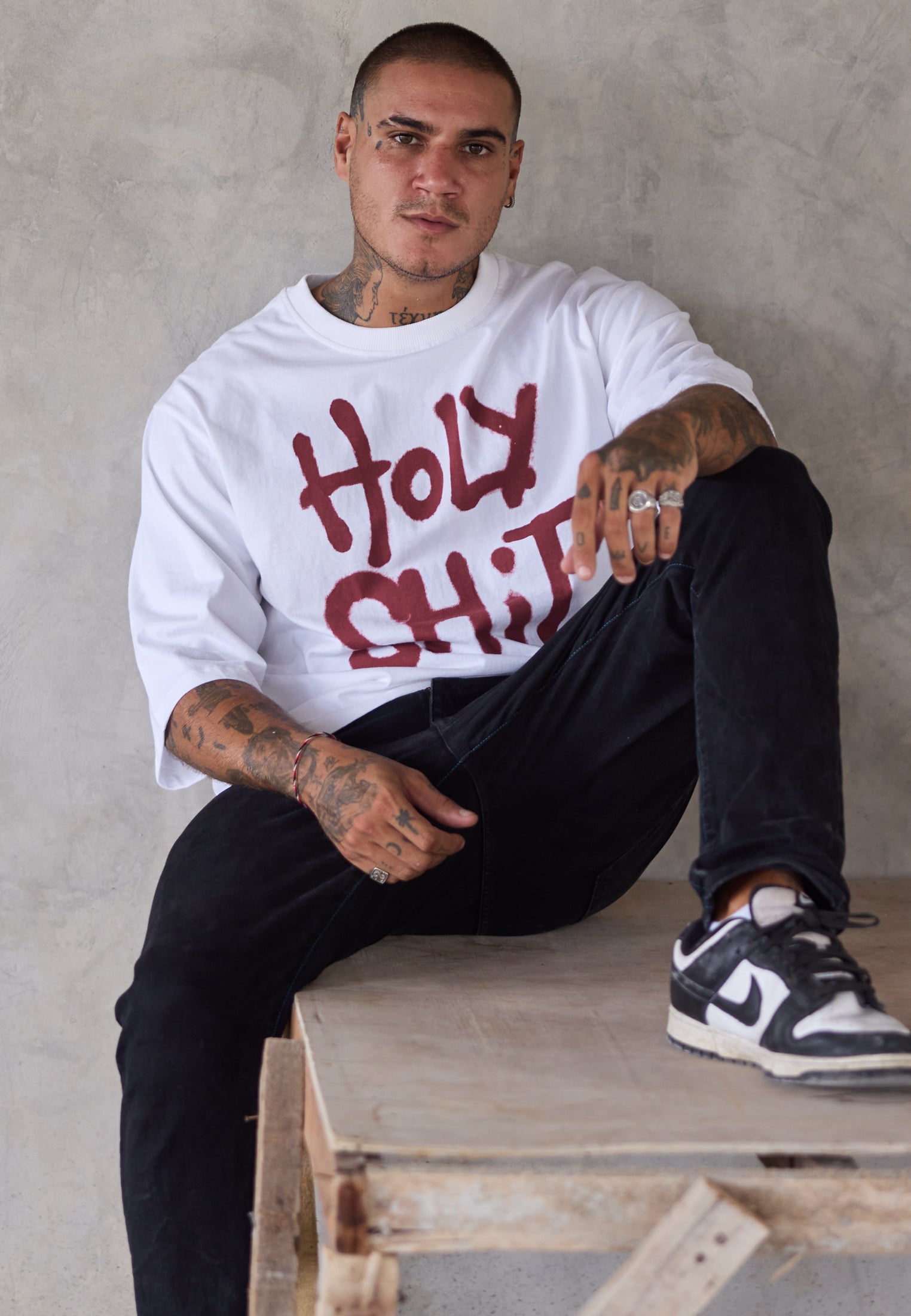 HOLY SHIT OVERSIZED T-SHIRT WHITE
