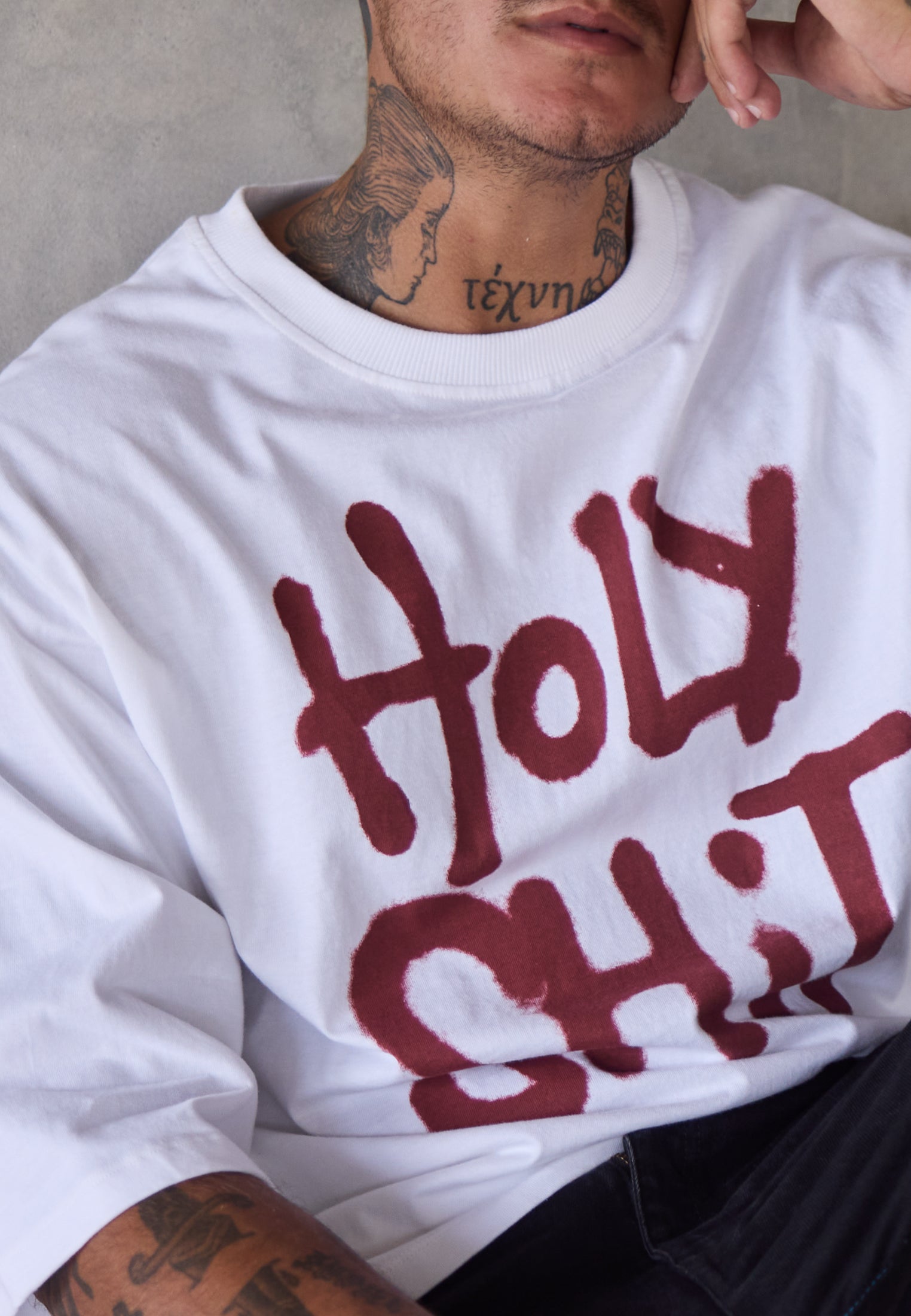 HOLY SHIT OVERSIZED T-SHIRT WHITE