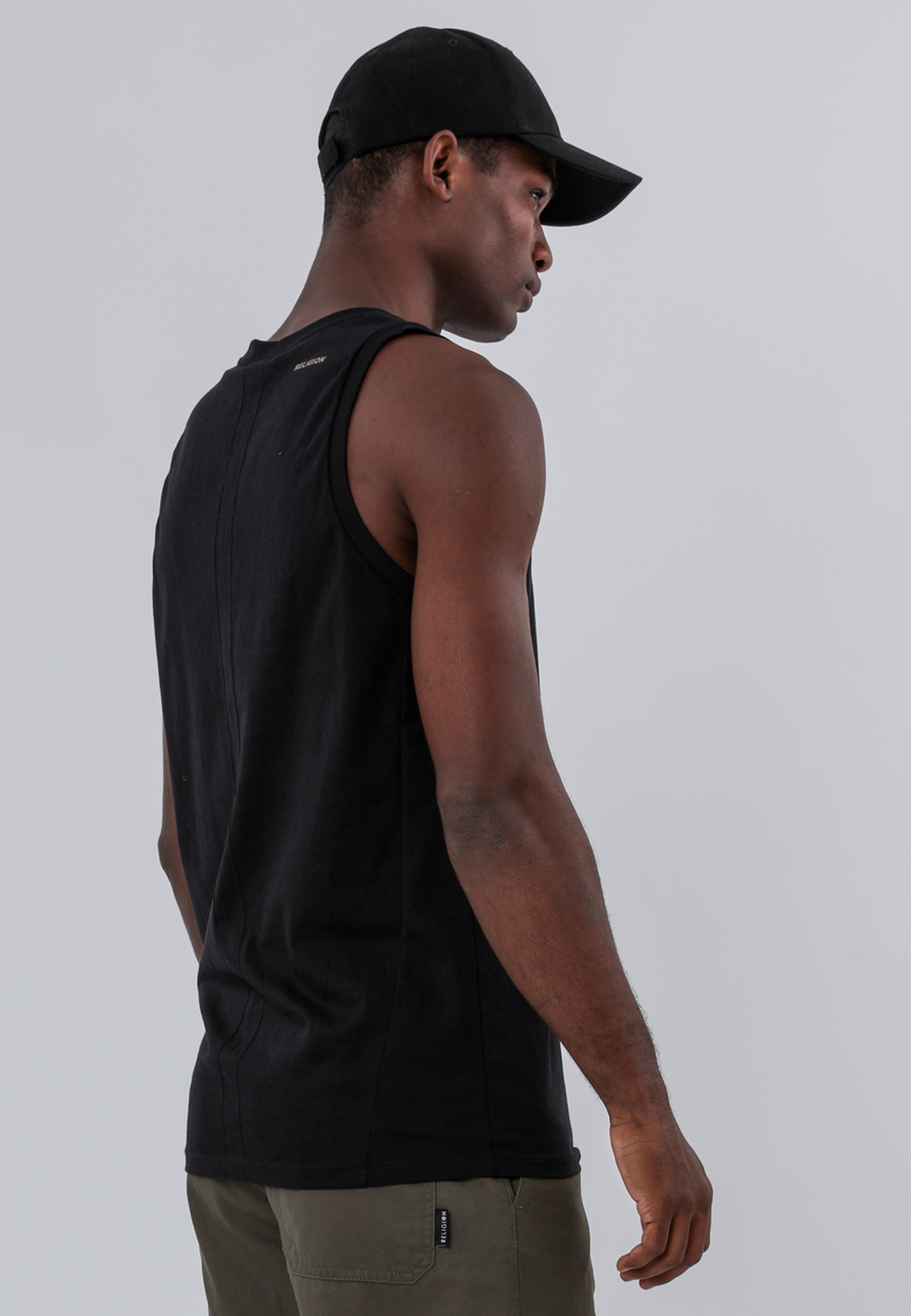 WATER COLOUR SKULL VEST BLACK