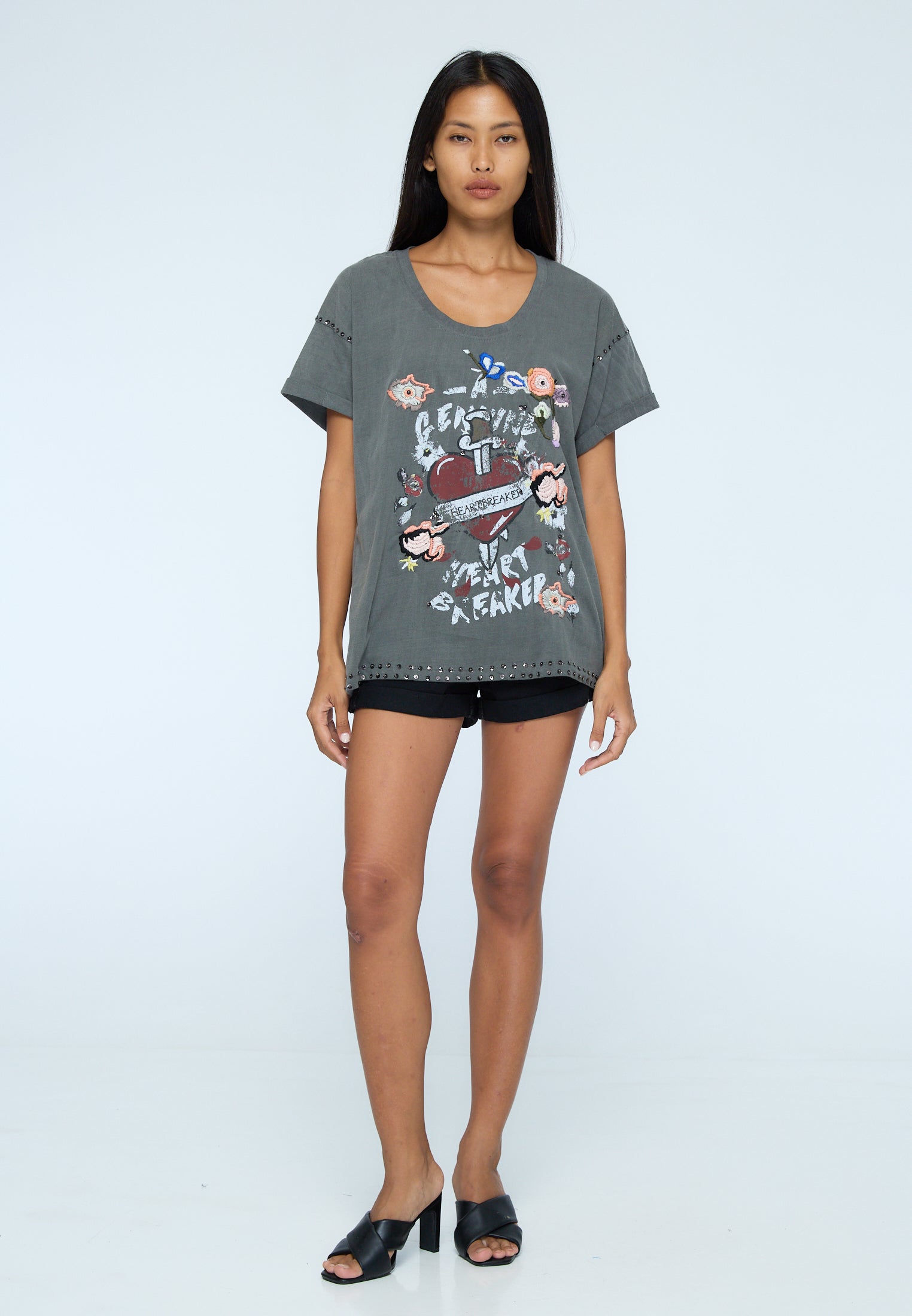 HEARTBREAKER TEE RAW GREY