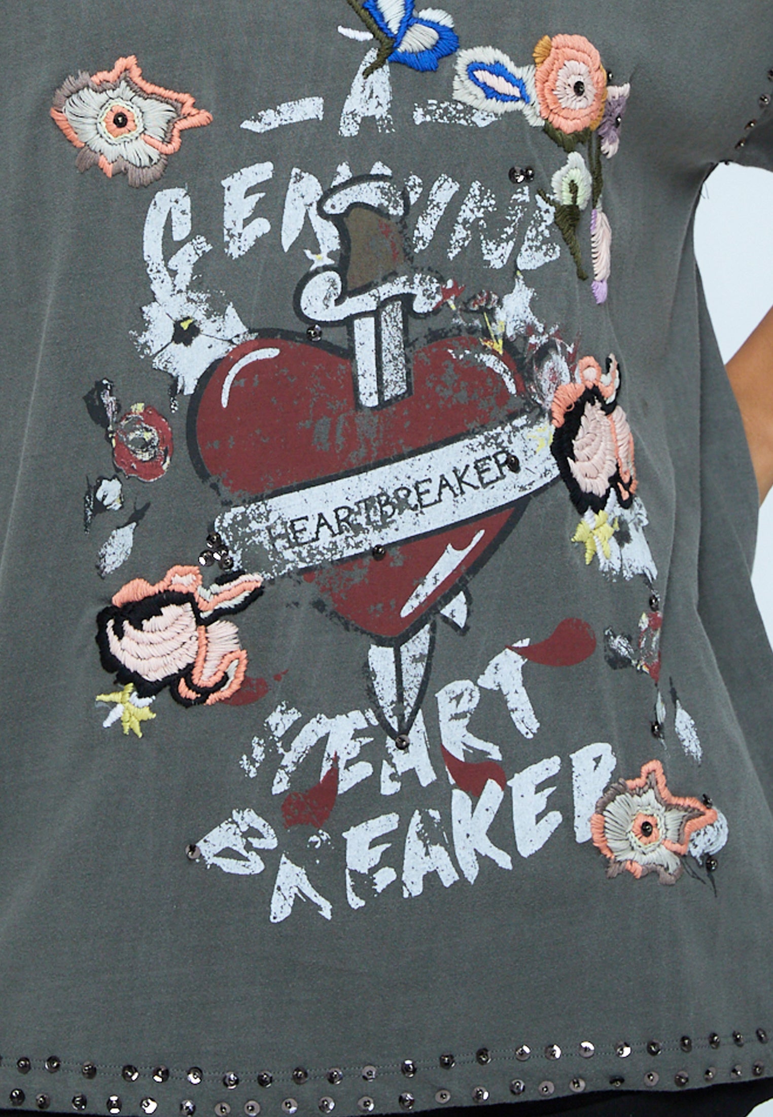 HEARTBREAKER TEE RAW GREY