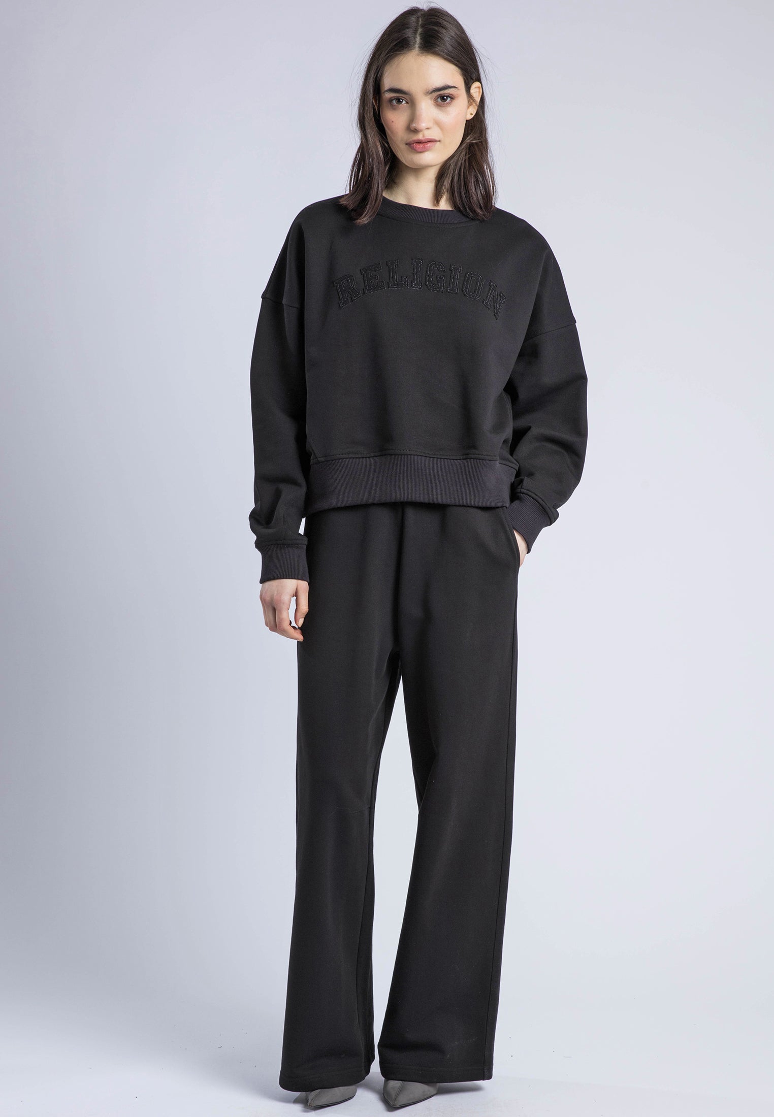 APPLIQUE RELAXED SWEATPANTS BLACK