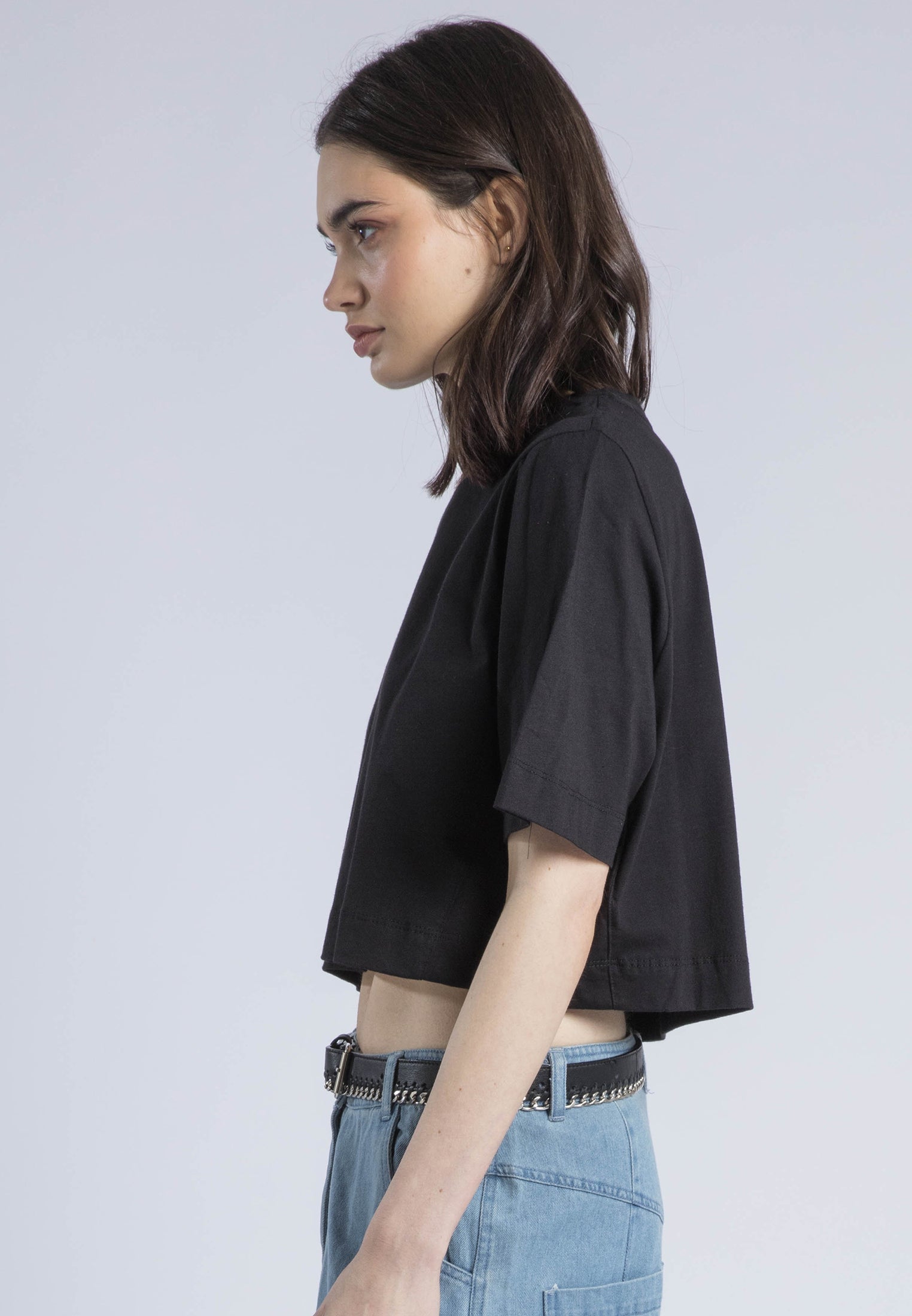 BASIC CROP T-SHIRT BLACK
