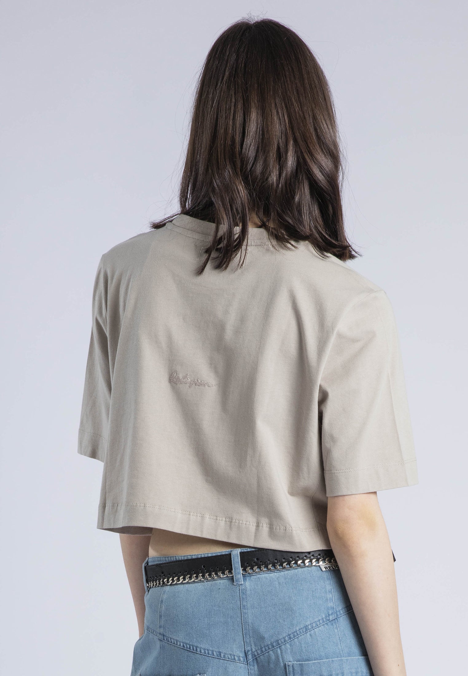 BASIC CROP T-SHIRT STONE