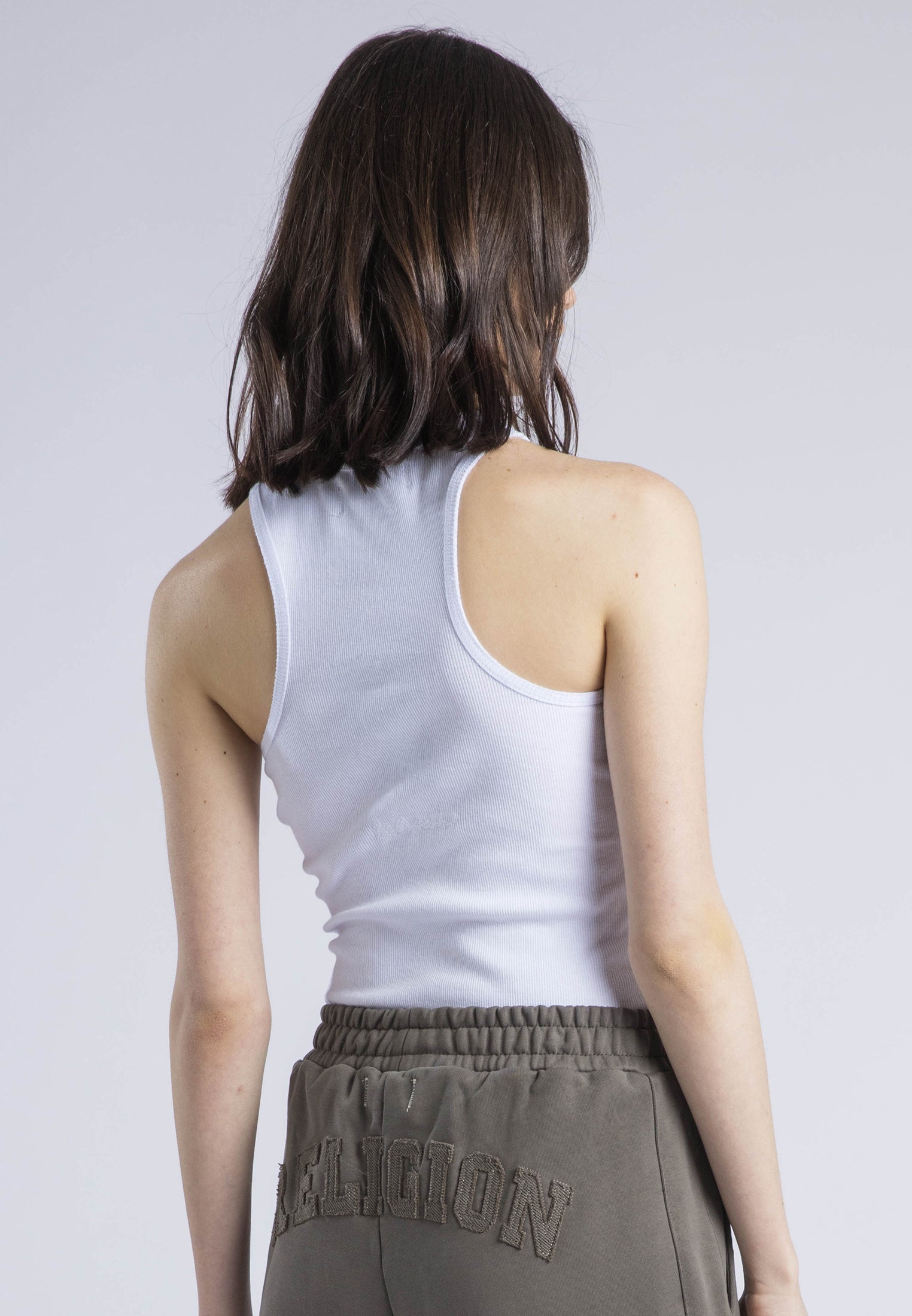 HIGH NECK VEST WHITE