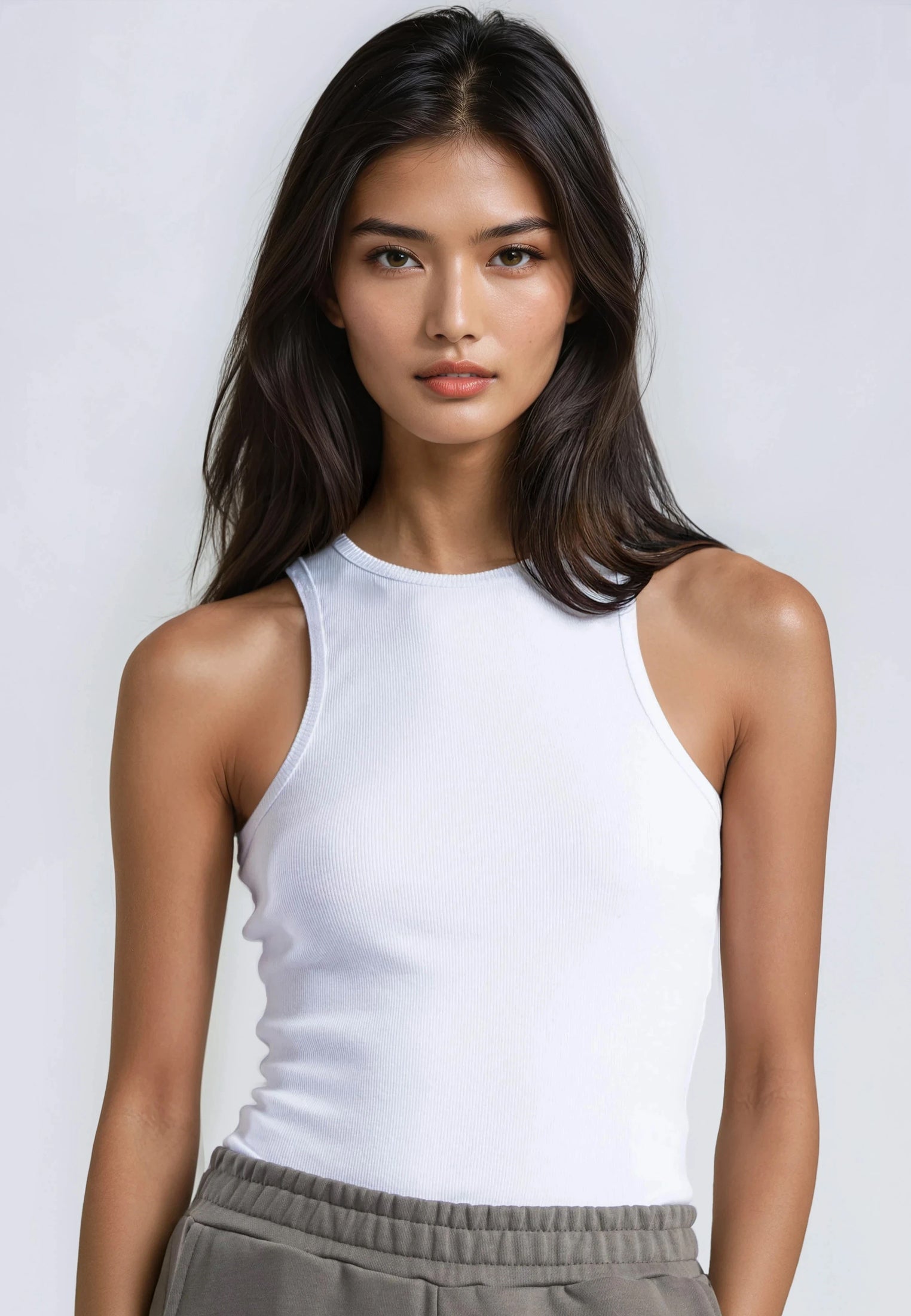 HIGH NECK VEST WHITE