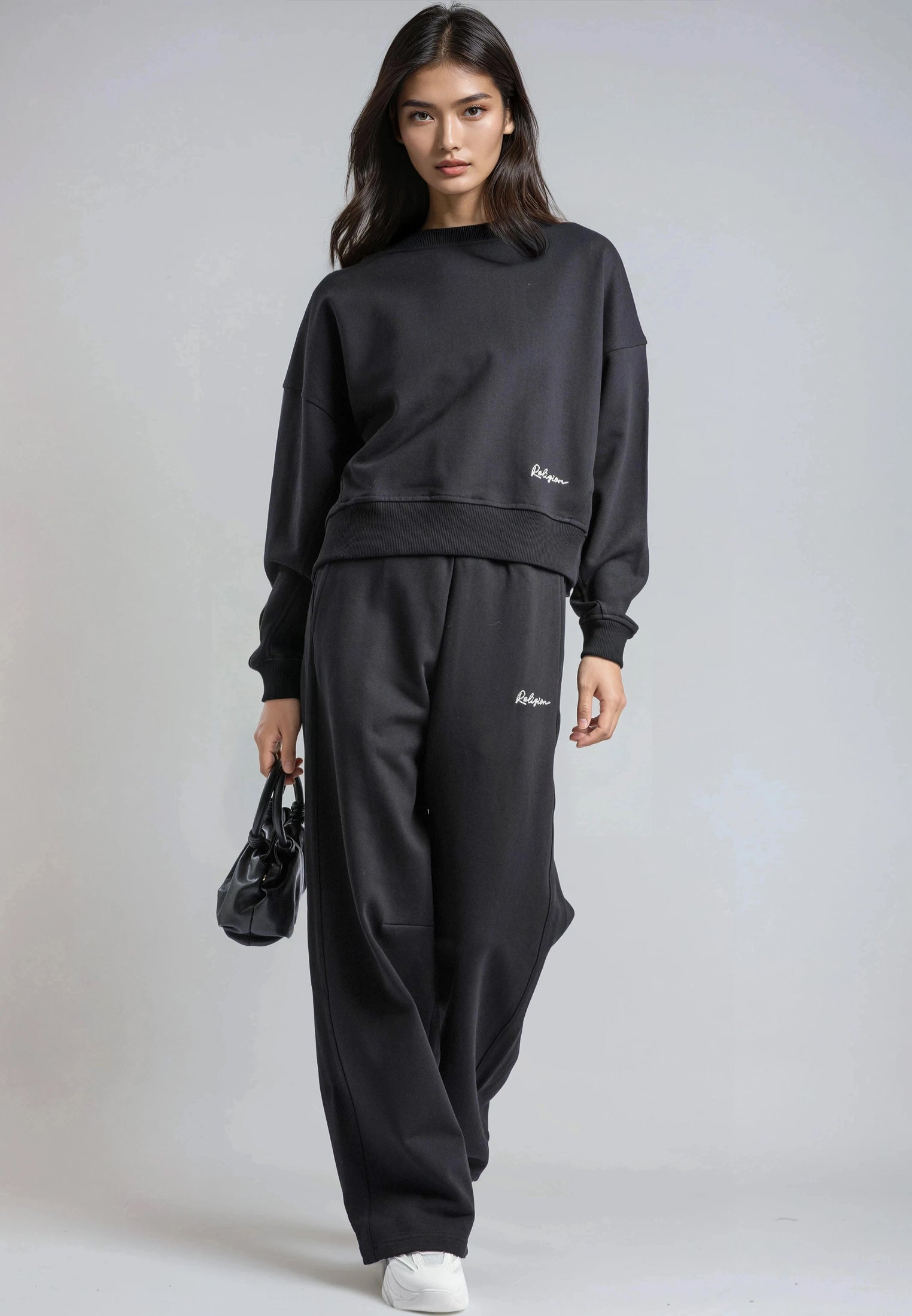 EMBROIDERY RELAXED SWEATPANTS BLACK
