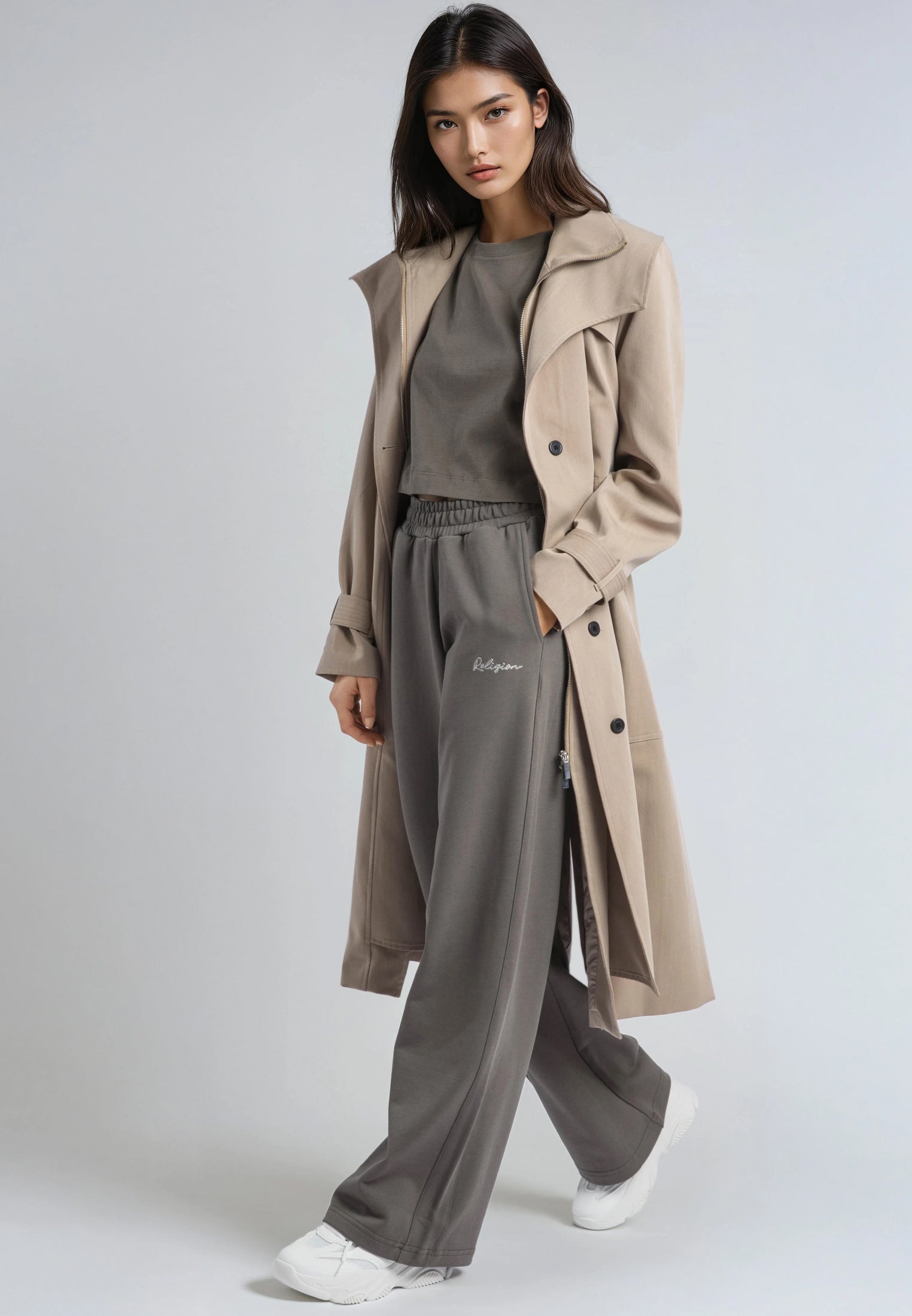 EMBROIDERY RELAXED SWEATPANTS BRINDLE