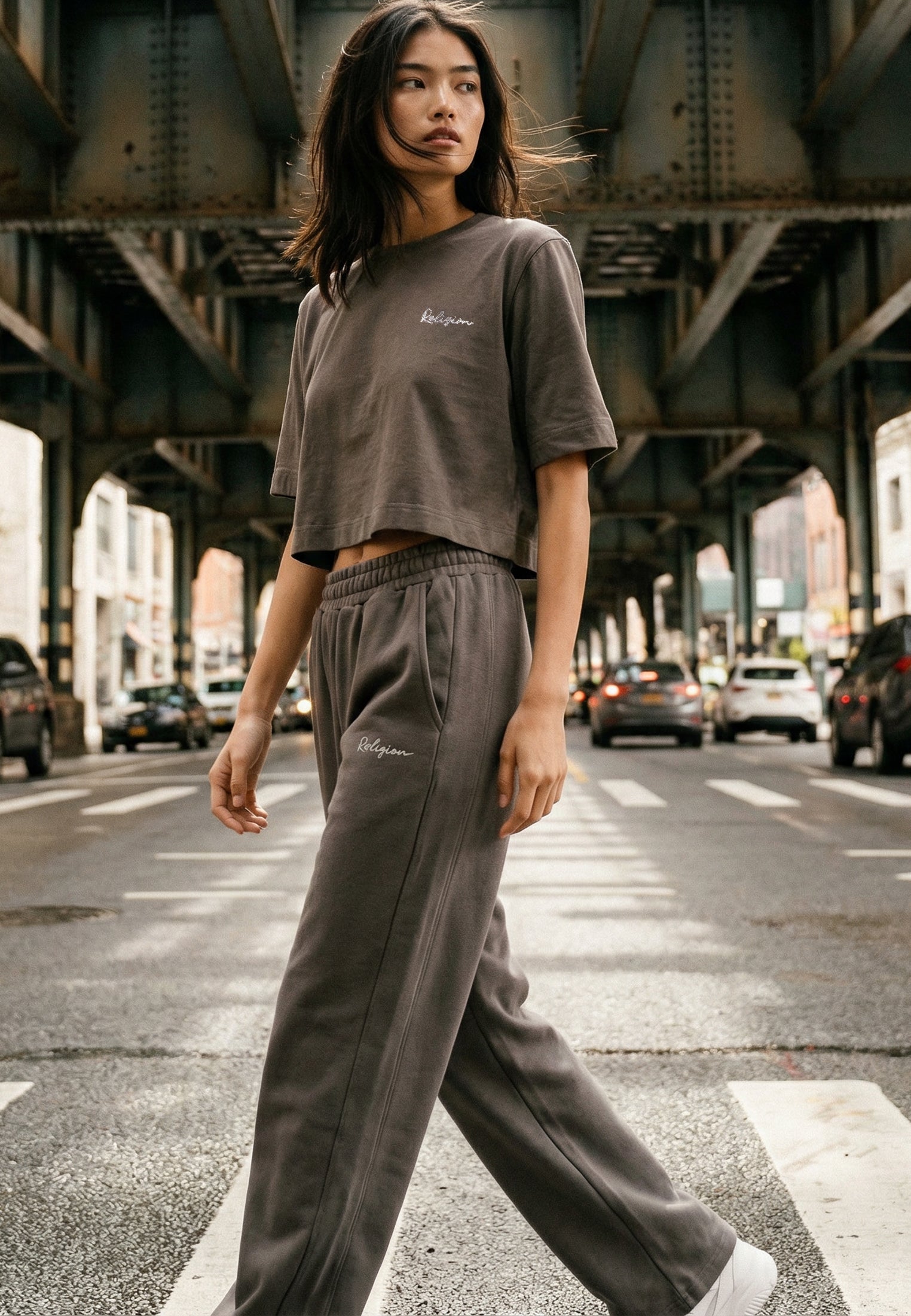 EMBROIDERY RELAXED SWEATPANTS BRINDLE