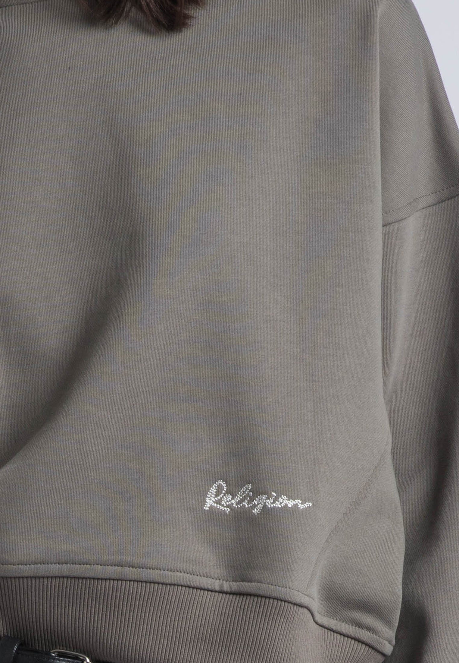 EMBROIDERY BATWING SWEAT BRINDLE