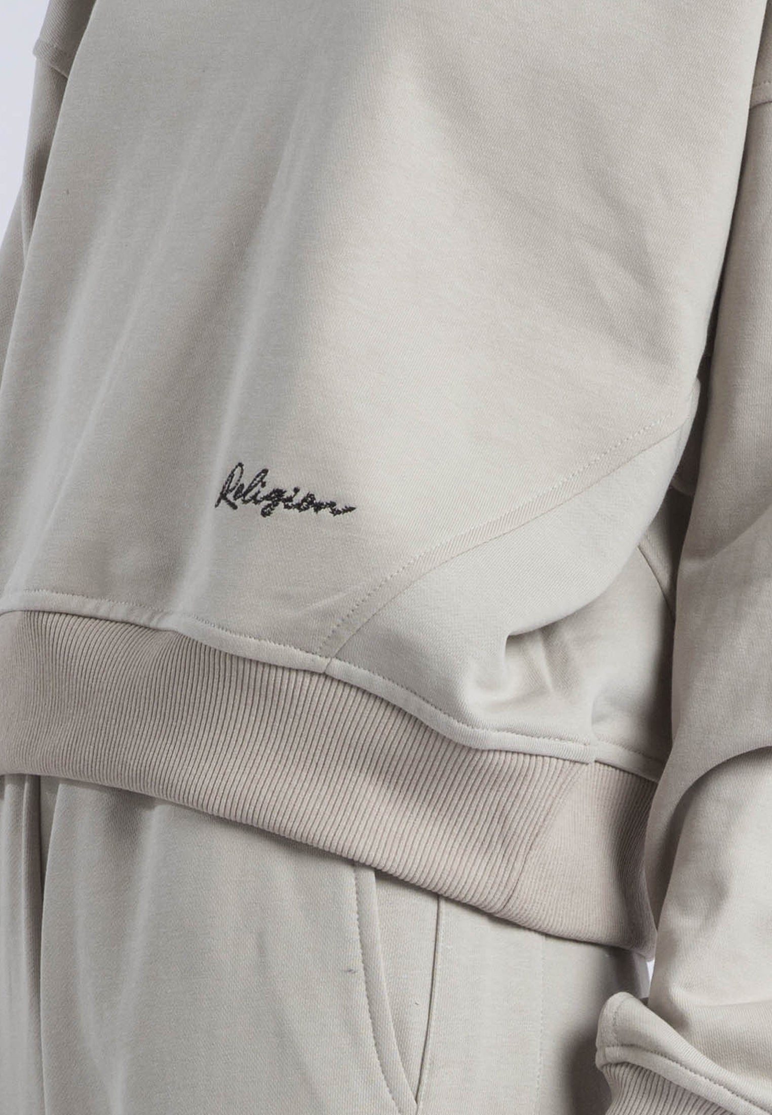 EMBROIDERY BATWING SWEAT STONE