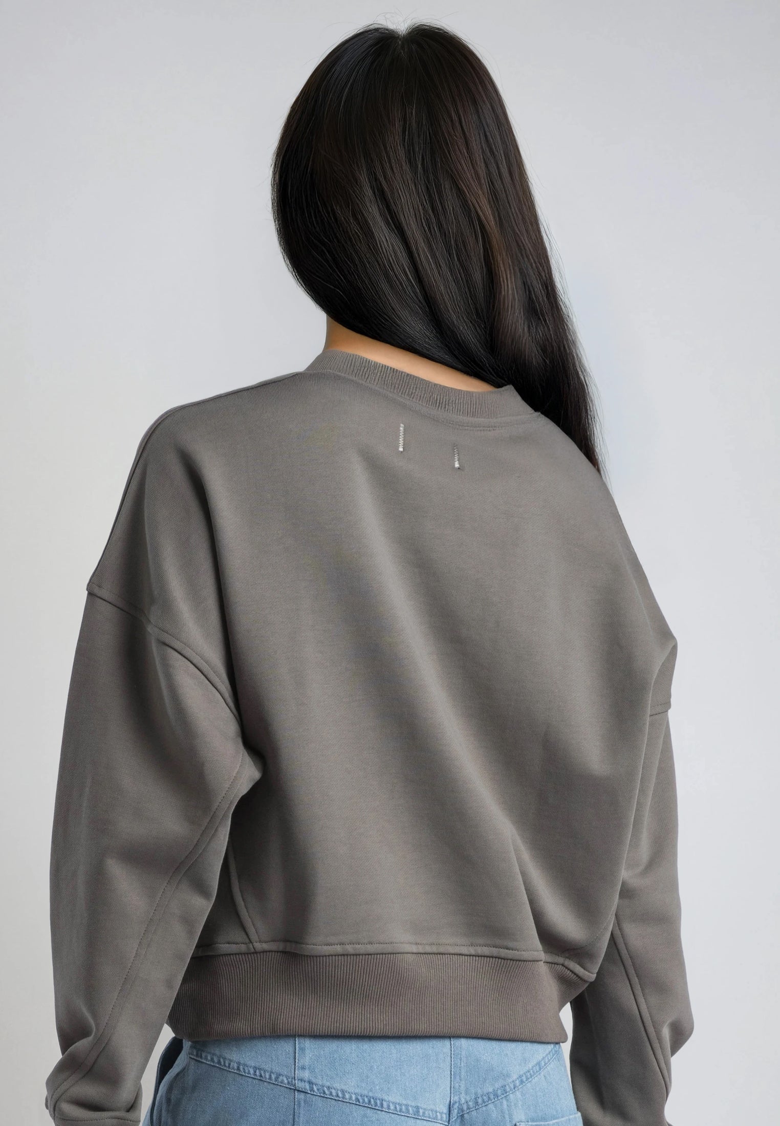 EMBROIDERY BATWING SWEAT BRINDLE