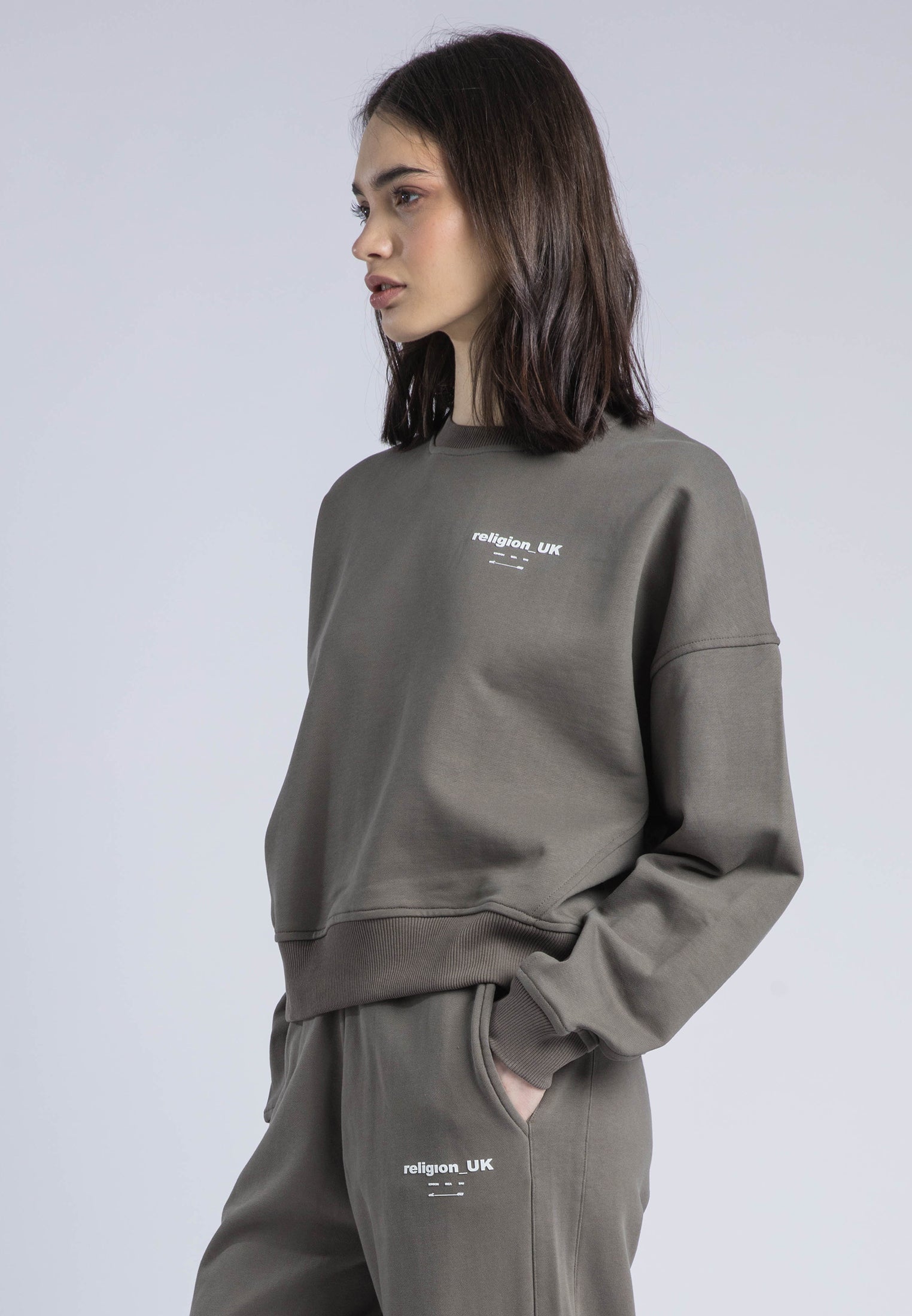 RELIGION UK BATWING SWEAT BRINDLE
