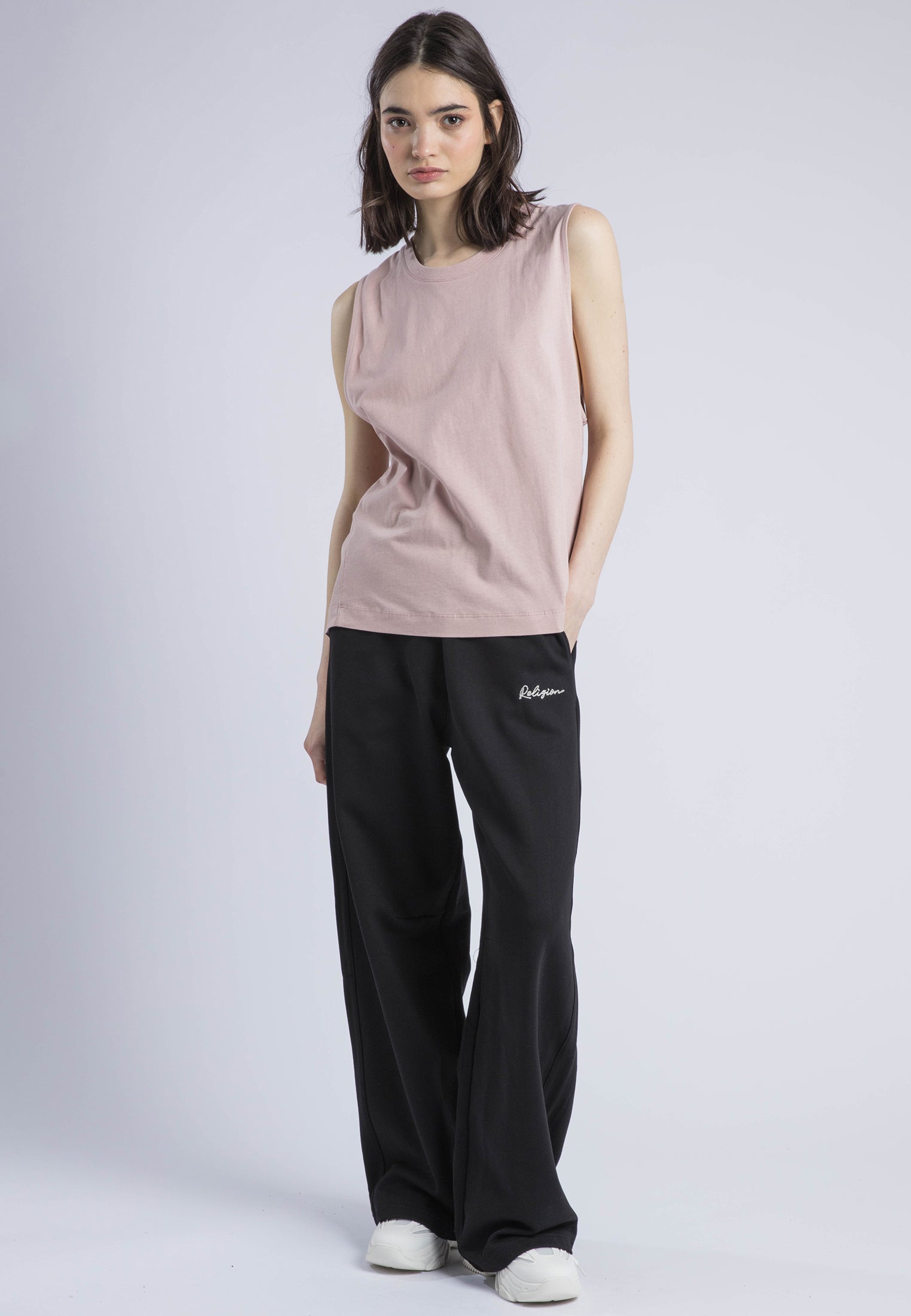 RELAXED BASIC VEST PALE MAUVE