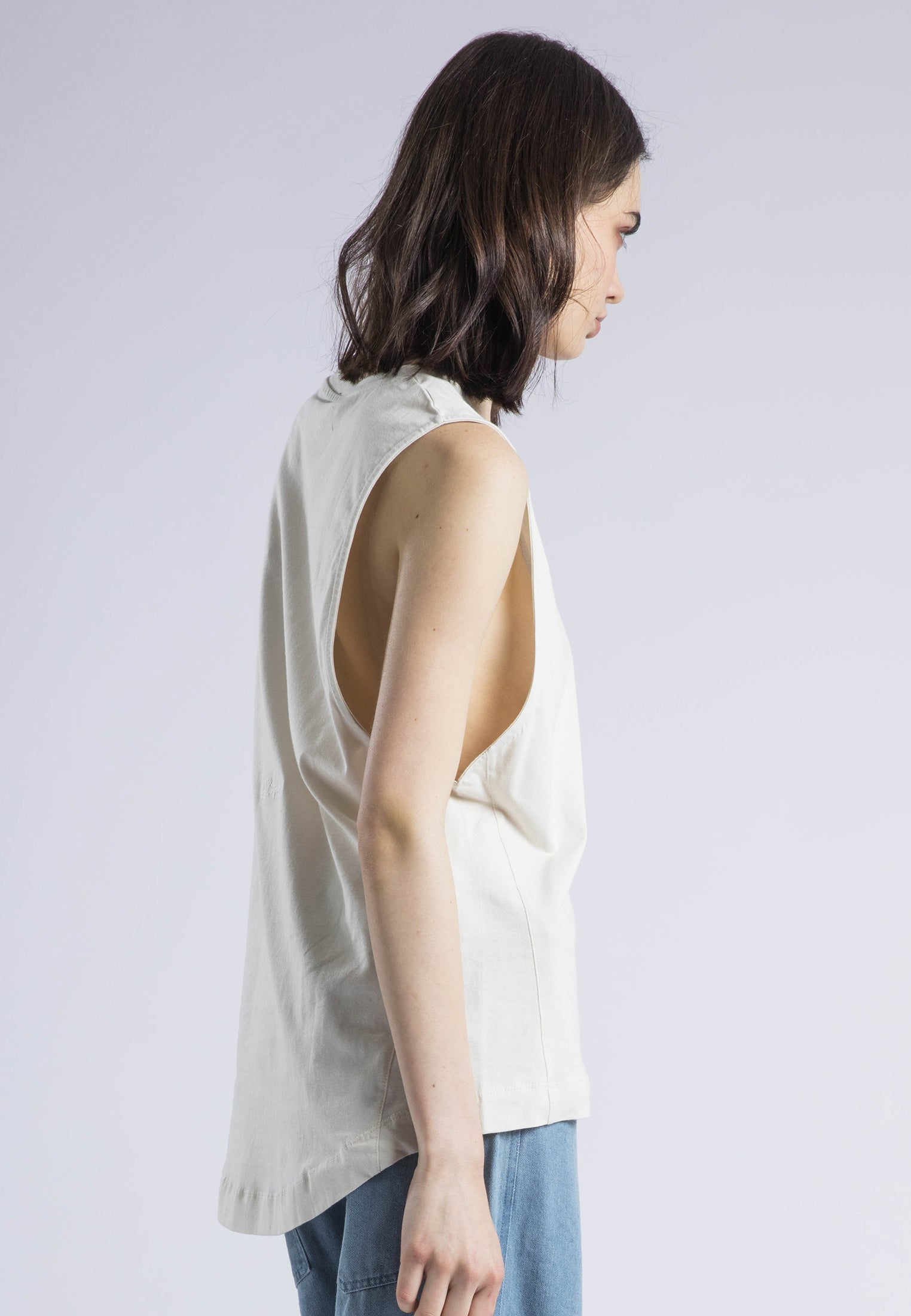 RELAXED BASIC VEST WHITE ONYX