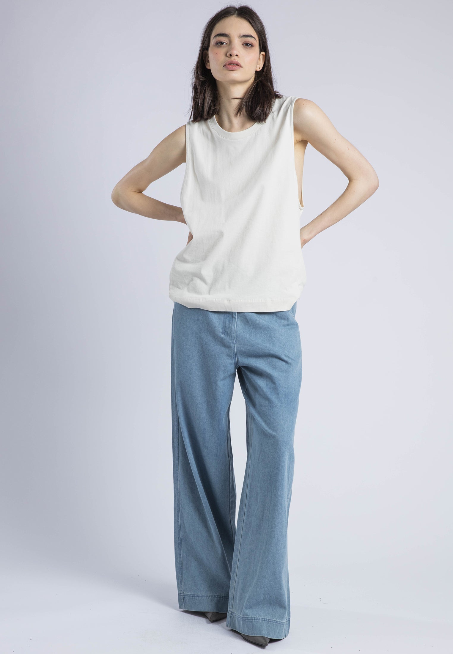 RELAXED BASIC VEST WHITE ONYX
