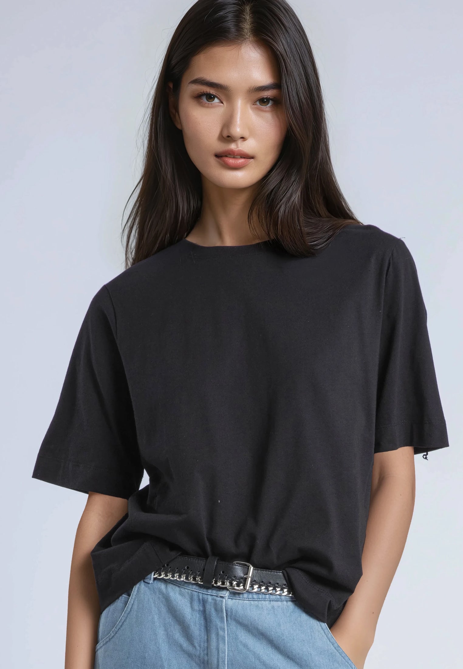 RELAXED BASIC T-SHIRT BLACK