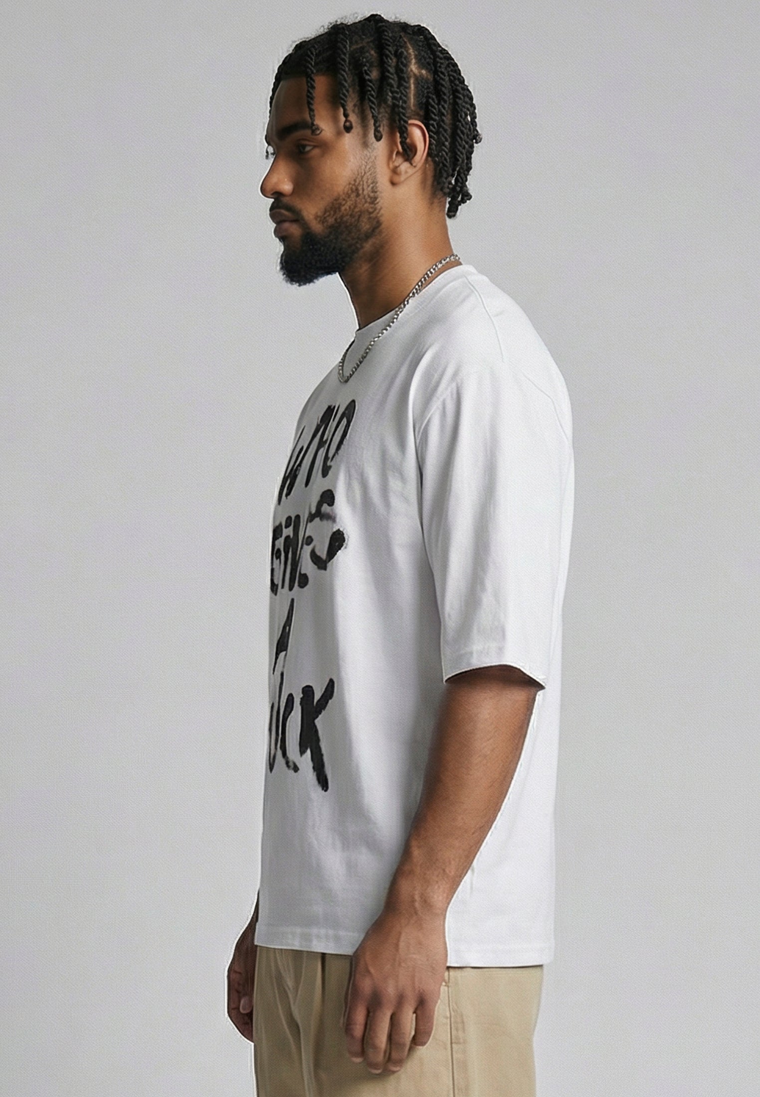 WHO GIVES A FUCK OVERSIZED T-SHIRT WHITE