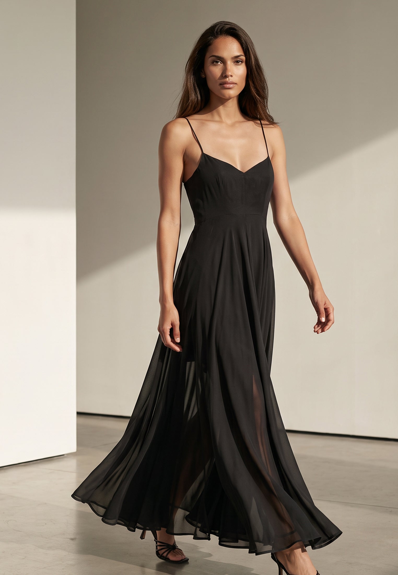 religion black dress Olsen Maxi LaDivine CD0192W Flowy Long SOLD-OUT Evening gown out logo that bring Length:36